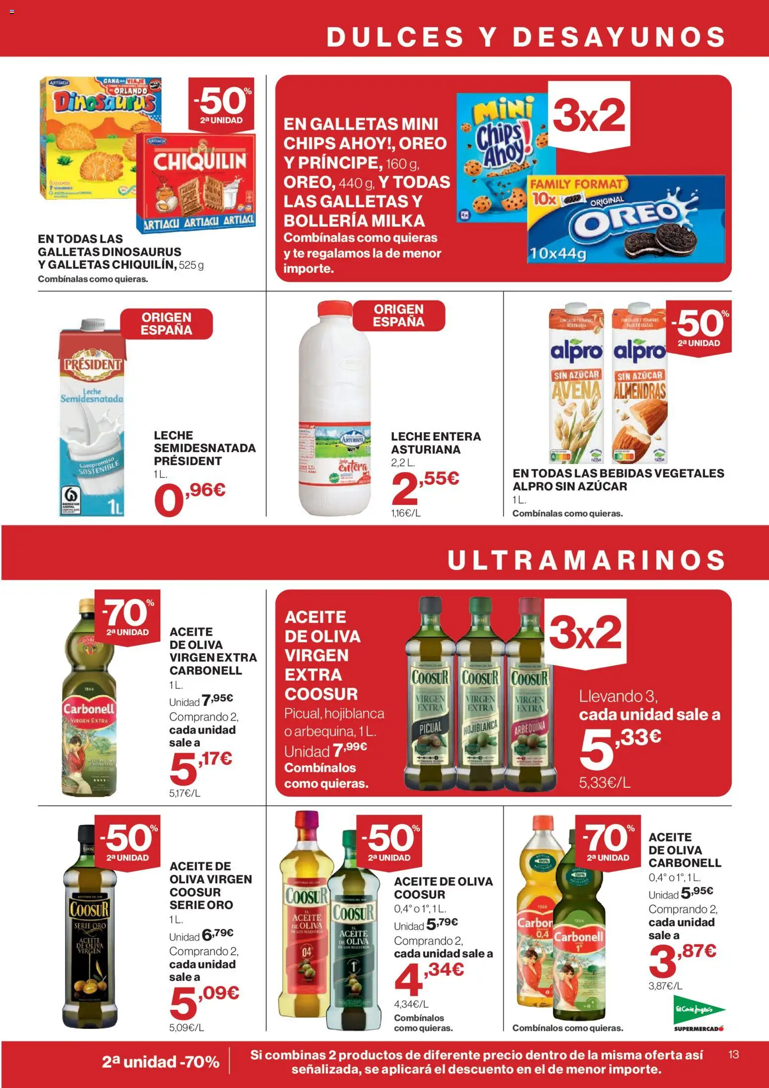 El Corte Inglés ofertas │ válido desde el 13/08/2026 | Página: 13 | Productos: Aceite, Té, Galletas, Aceite de oliva