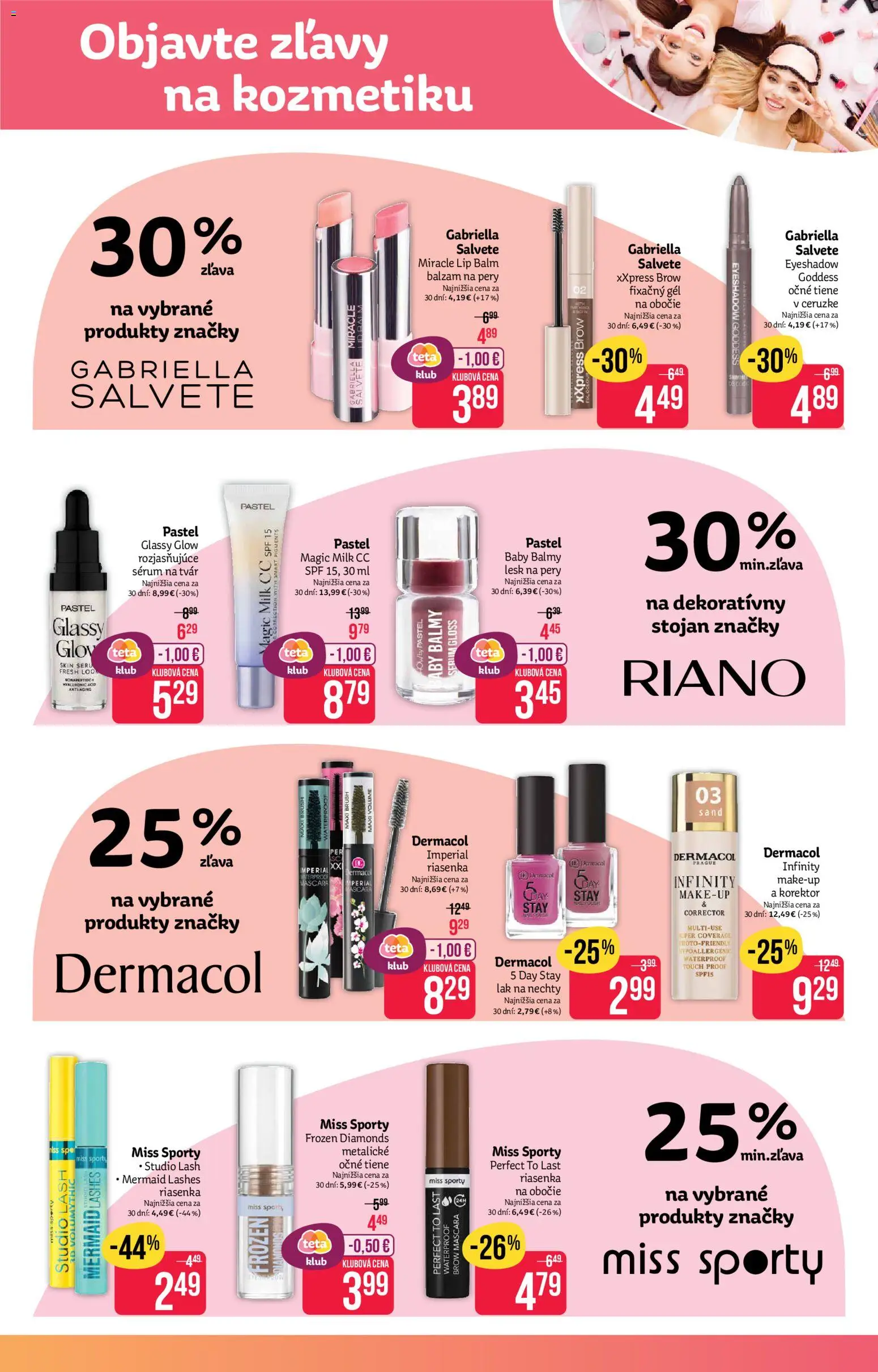 Nové Teta drogerie akcie – leták je platný od 17.08.2026 | Strana: 3 | Produkty: Korektor, Očné tiene, Lesk na pery, Lak na nechty