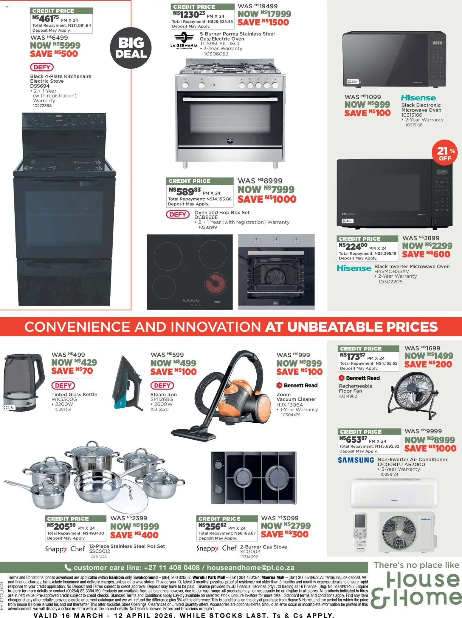 New House and Home catalogue – valid from 16.03.2026 | Page: 8 | Products: Microwave oven, Air conditioner, Kettle, Conditioner