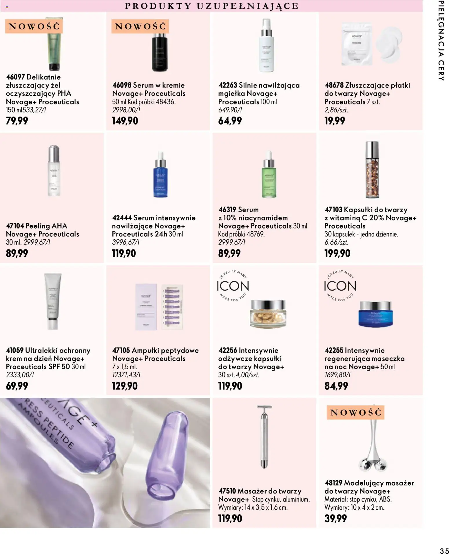 Oriflame Katalog 14 2026 od 30.09.2026 | Strona: 35 | Produkty: Masażer, Peeling, Krem, Ampułki