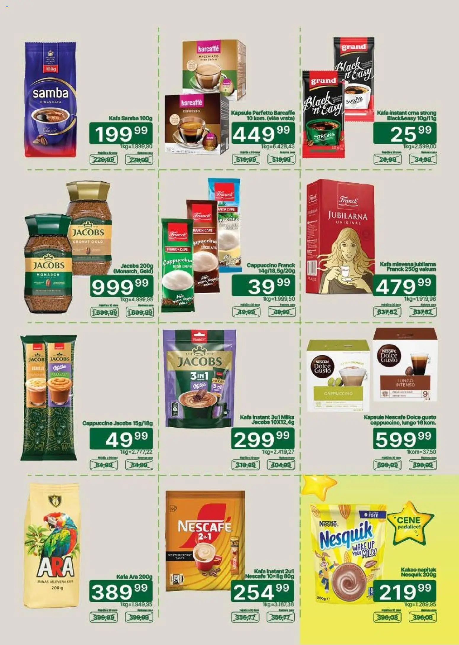 Univerexport katalog - važi od 16.09.2026 | Strana: 16 | Proizvode: Kapsule, Barcaffé, Nescafé, Nesquik