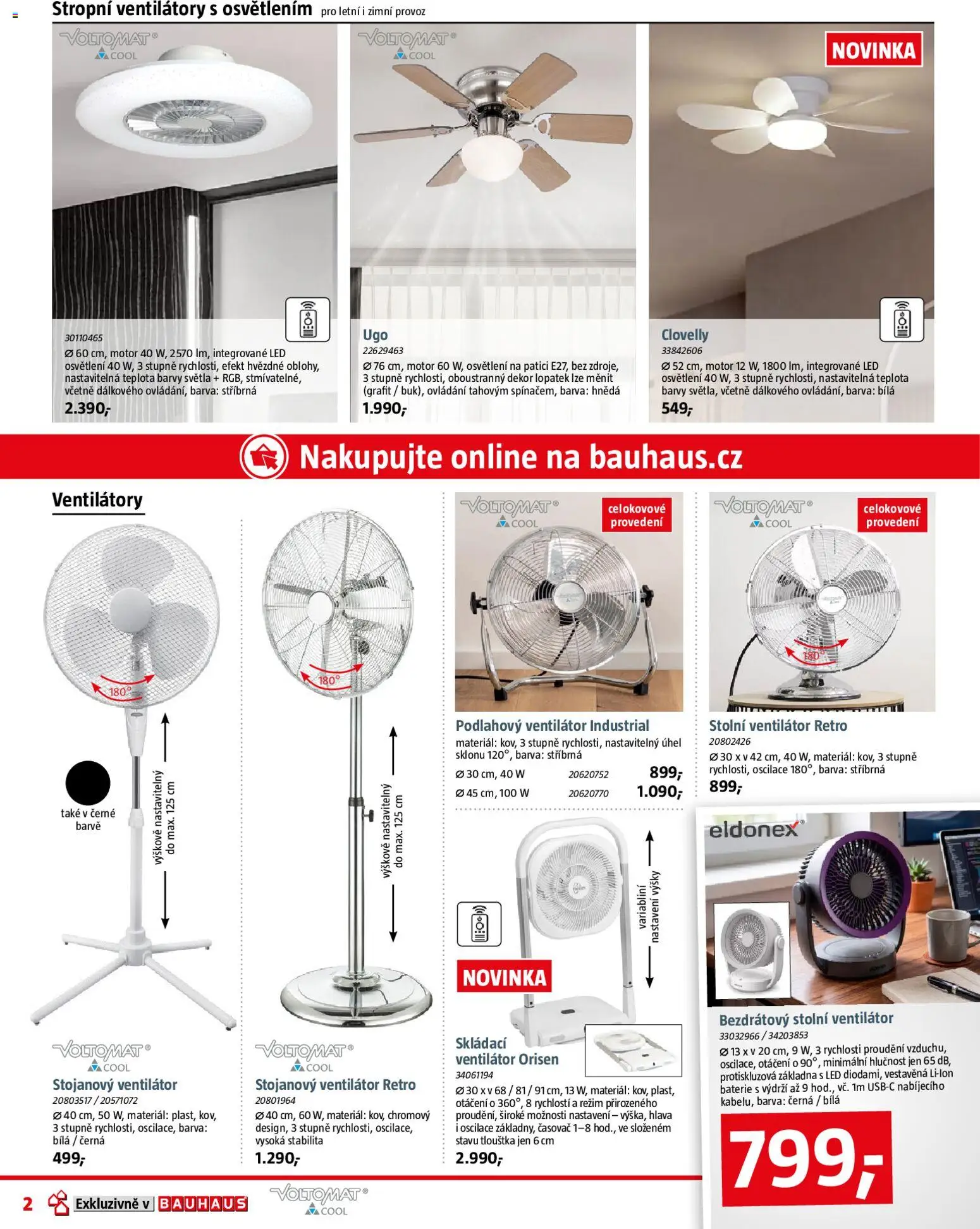 Bauhaus leták od 29.05.2026 | Strana: 2 | Produkty: Ventilátor, Časovač, Baterie, LED