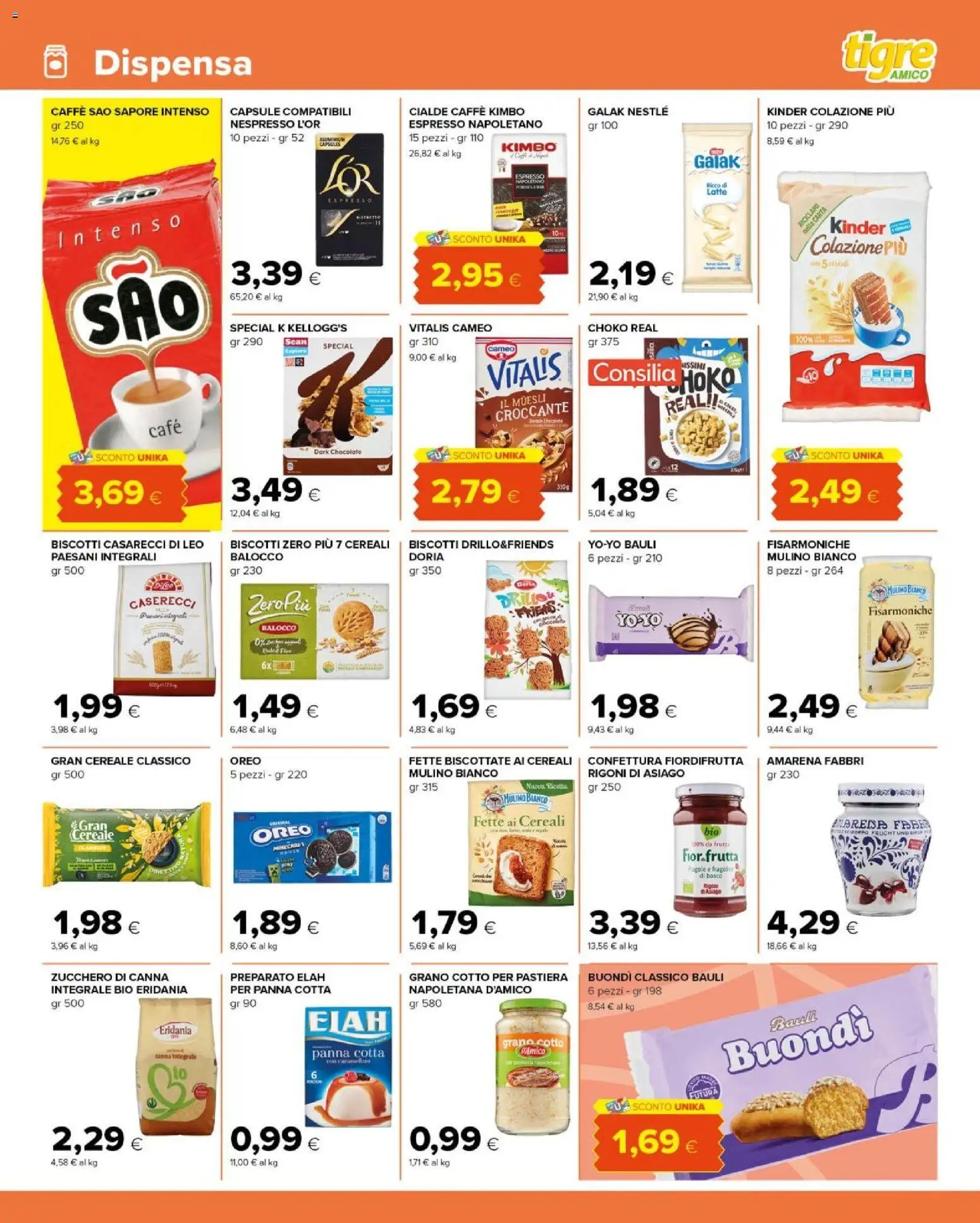 Volantino Tigre del 10.03.2026 | Pagina: 9 | Prodotti: Muesli, Caffè, Panna, Zucchero