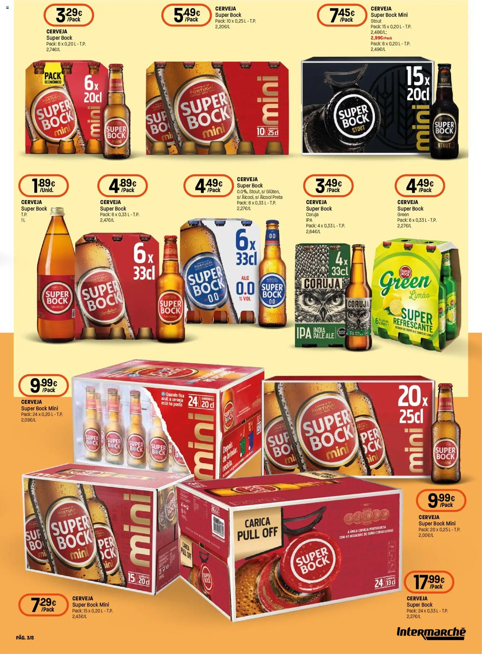 Intermarché Folheto Contact │ válido de 16/07/2026 | Página: 3 | Produtos: Super bock, Sumo, Cerveja