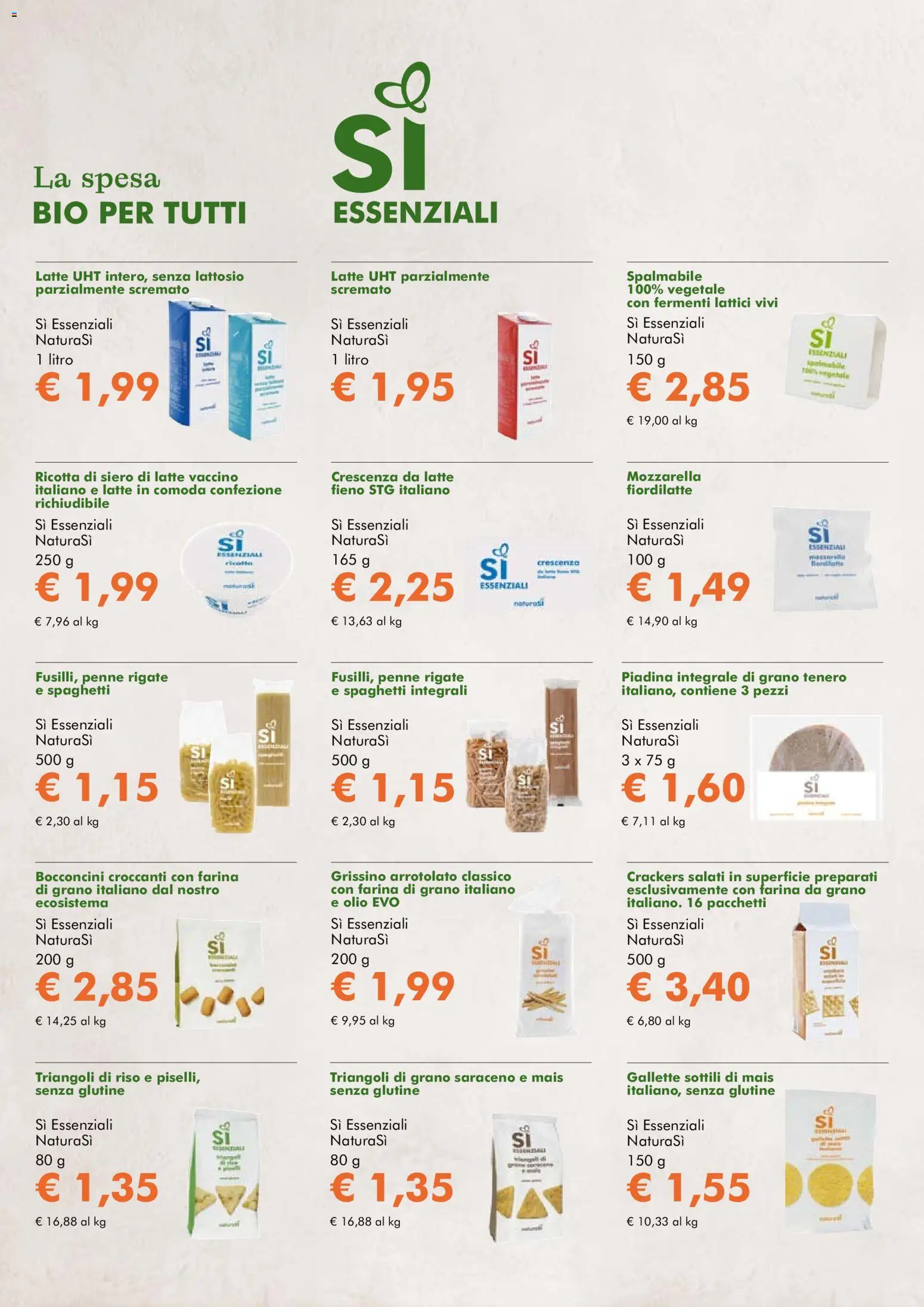Volantino Natura Sì del 04.03.2026 | Pagina: 7 | Prodotti: Latte, Ricotta, Mais, Penne