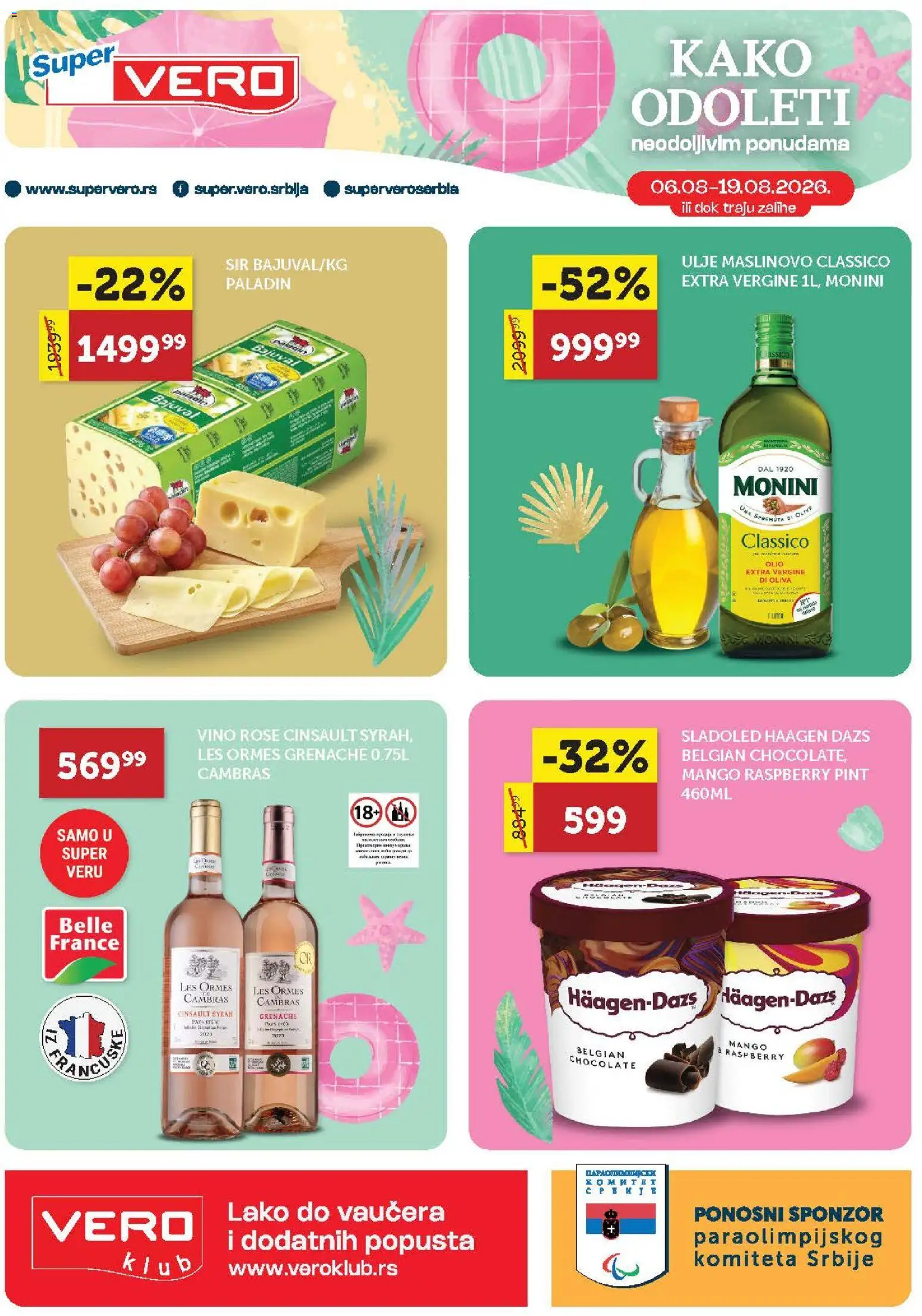 SuperVERO katalog - važi od 06.08.2026 | Strana: 1 | Proizvode: Mango, Sir, Ulje, Vino