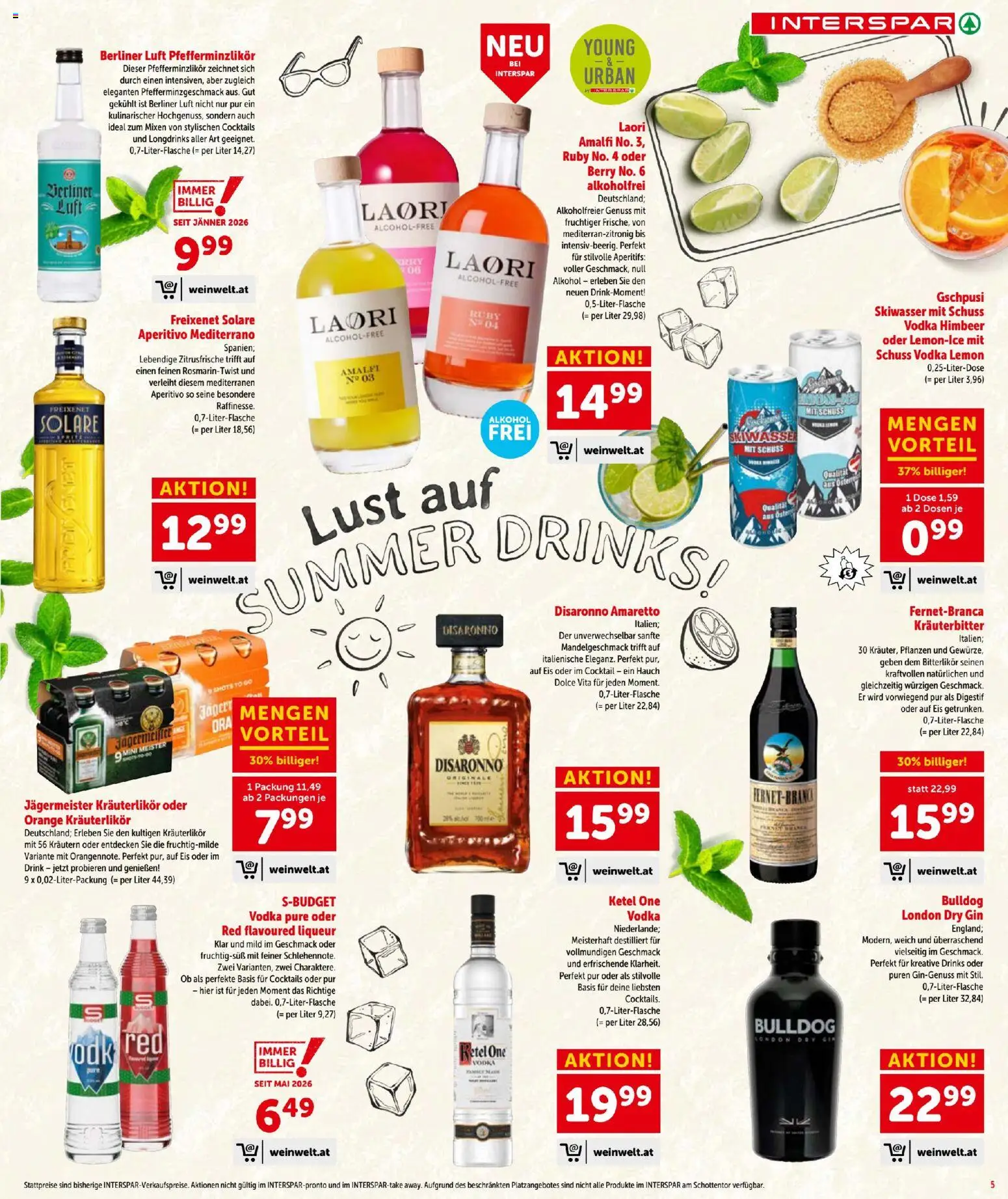 Interspar - Flugblatt gültig ab 23.07.2026 | Seite: 5 | Produkte: Gin, Eis