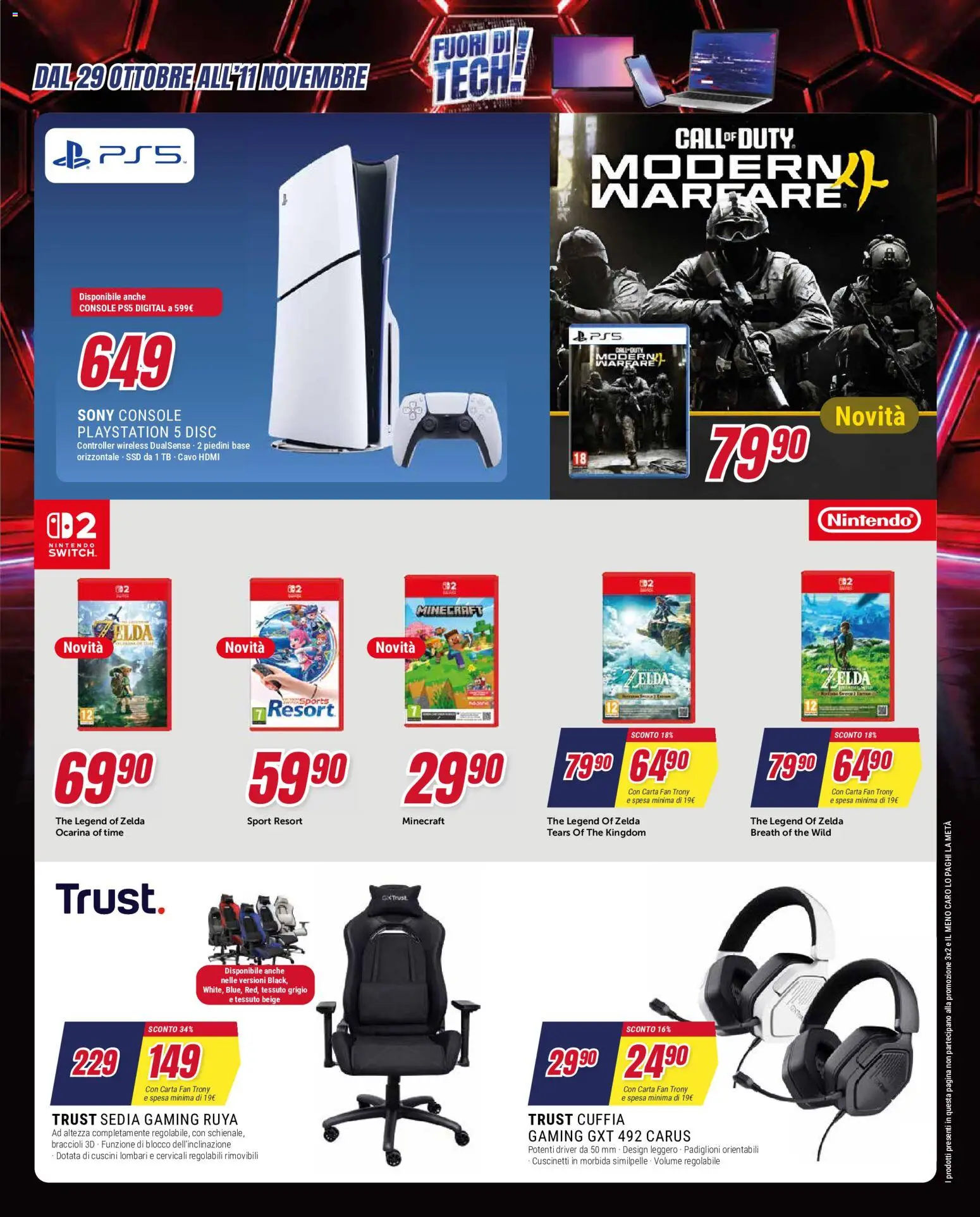 Volantino Trony del 29/10/2026 | Pagina: 43 | Prodotti: Braccioli, The, Playstation, Fan