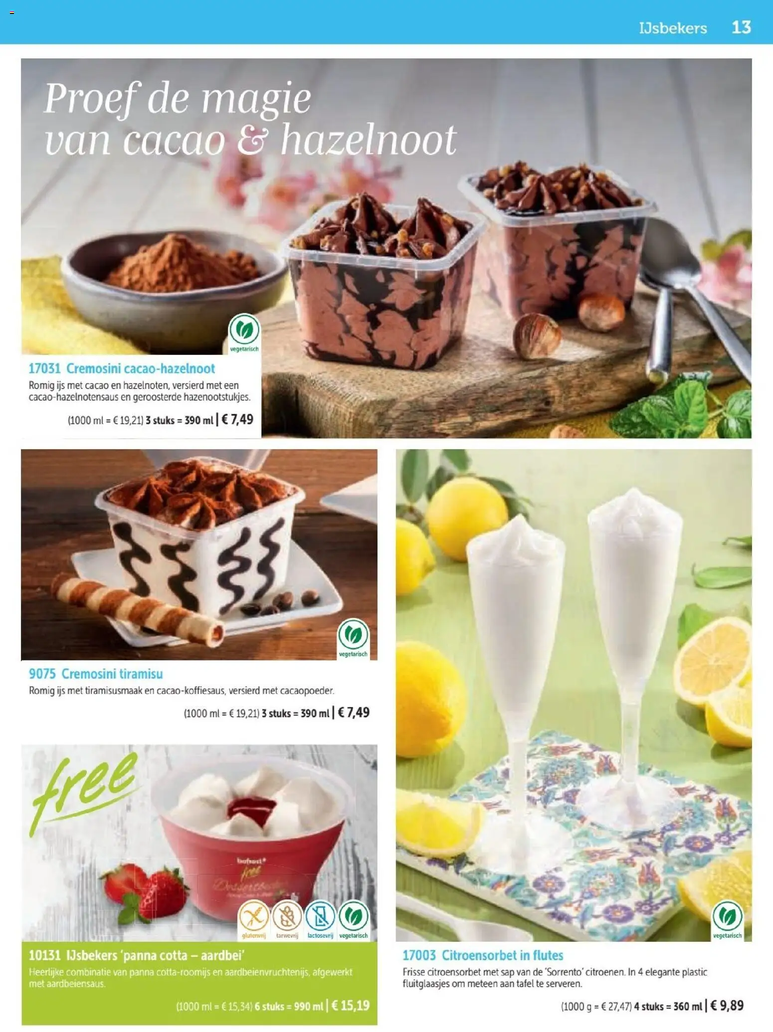 {H1} | Pagina: 13 | Producten: Cacao, IJs, Tafel, Tiramisu