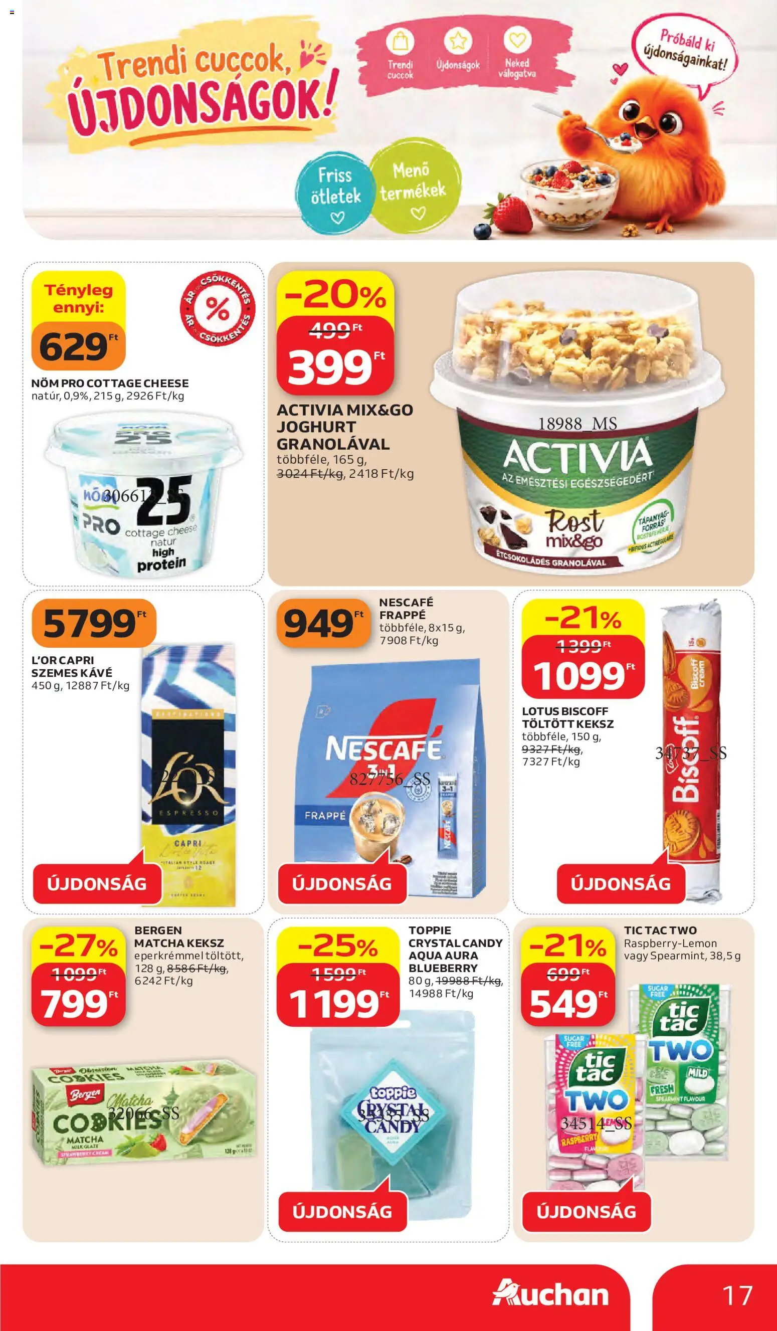 Auchan akciós ujság - amely érvényes a következő dátumtól: 28.05.2026 | Oldal: 17 | Termékek: Nescafé, Kávé, Szemes kávé, Keksz