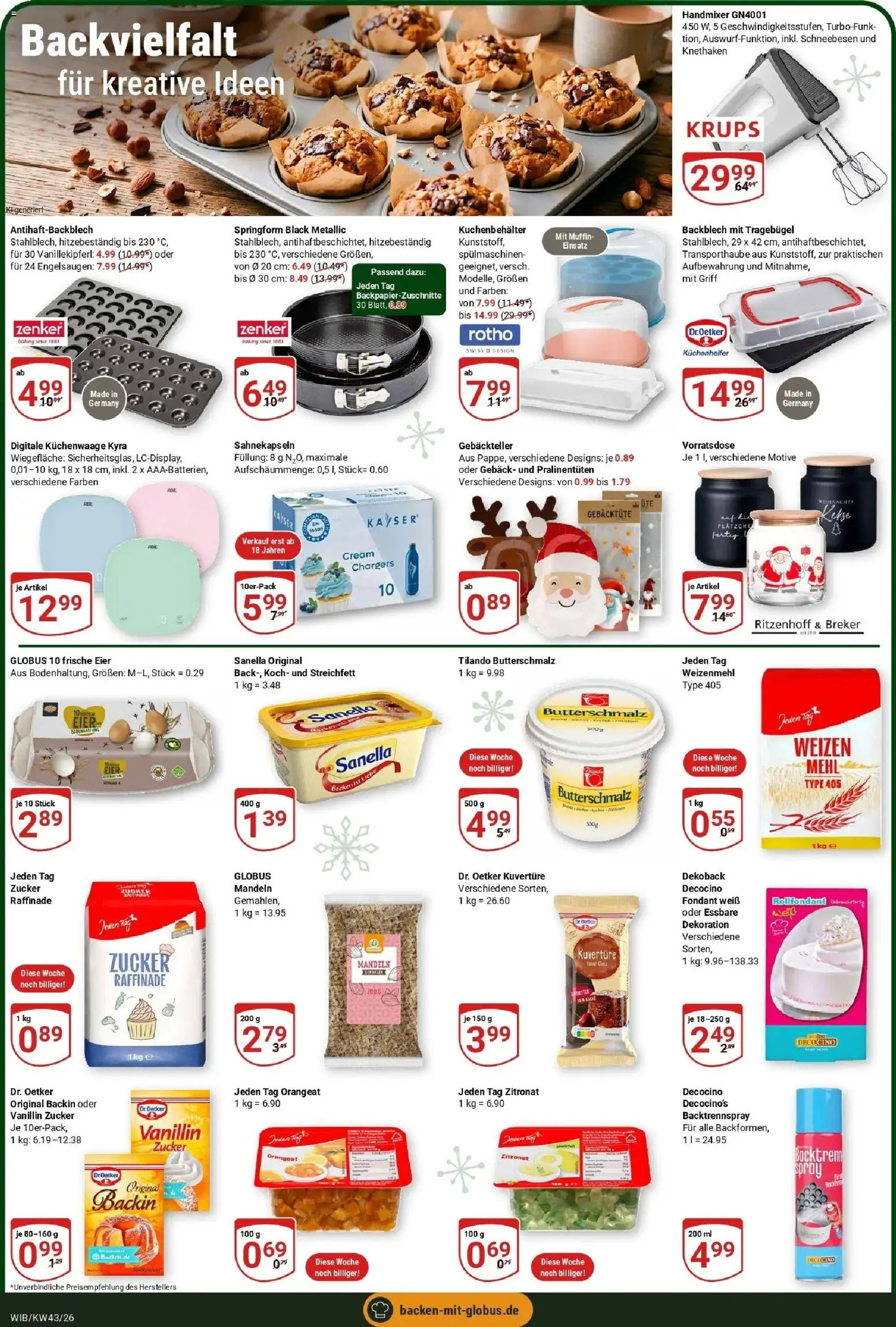 Globus Prospekt Wiesbaden-Nordenstadt (ab 19.10.2026) » Angebote online | Seite: 16 | Produkte: Krups, Butterschmalz, Mehl, Eier