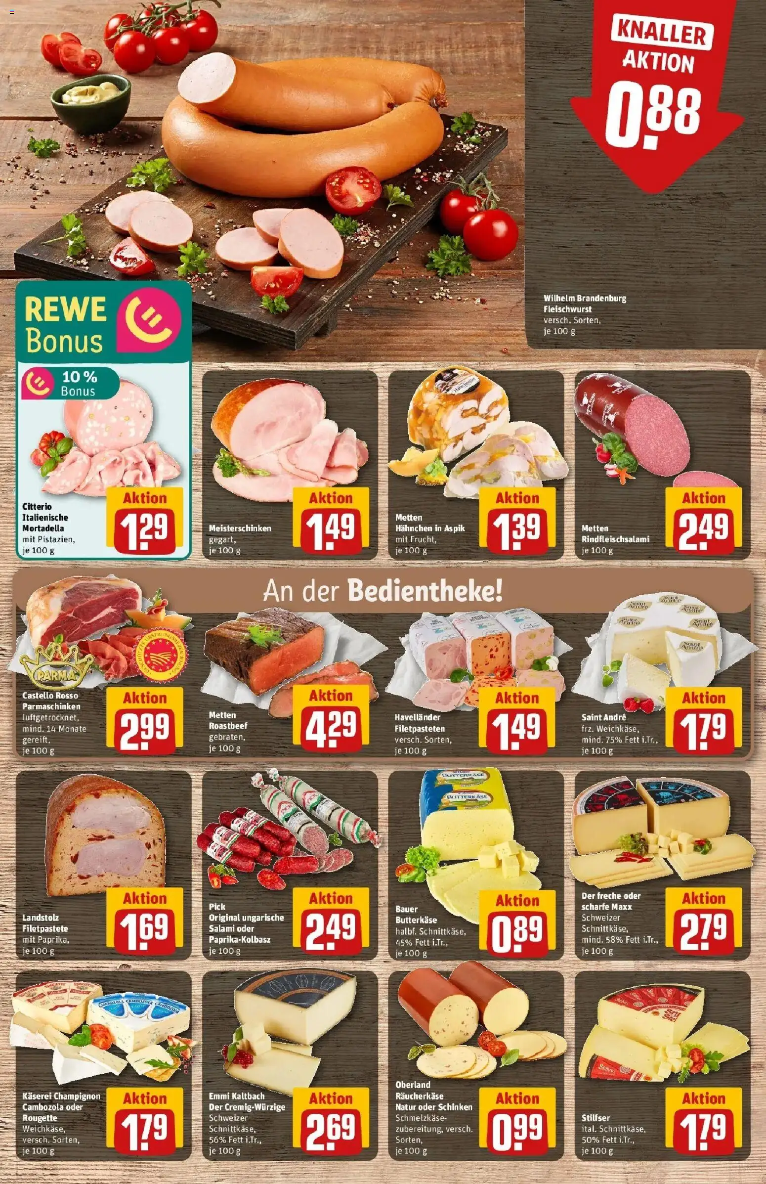 Rewe Prospekt Berlin / Biesdorf – gültig ab 17.05.2026 | Seite: 11 | Produkte: Hahnchen, Butter, Salami, Schinken