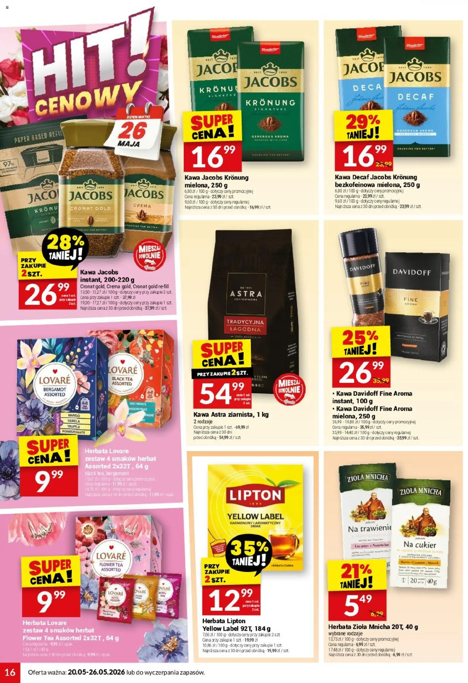 Twój Market gazetka od 20.05.2026 | Strona: 16 | Produkty: Mango, Herbata, Kawa Davidoff, Cukier