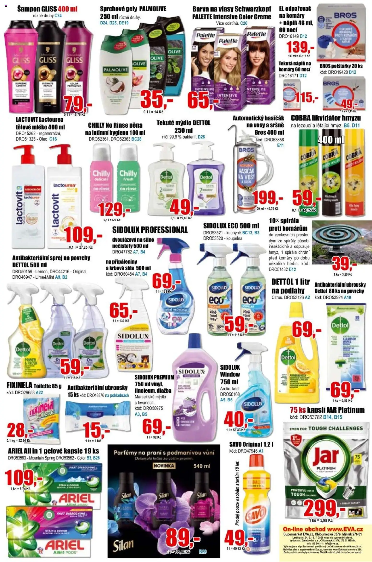 Eva supermarket leták od 24.06.2026 | Strana: 6 | Produkty: Mléko, Dlažba, Kapsle, Parfémy