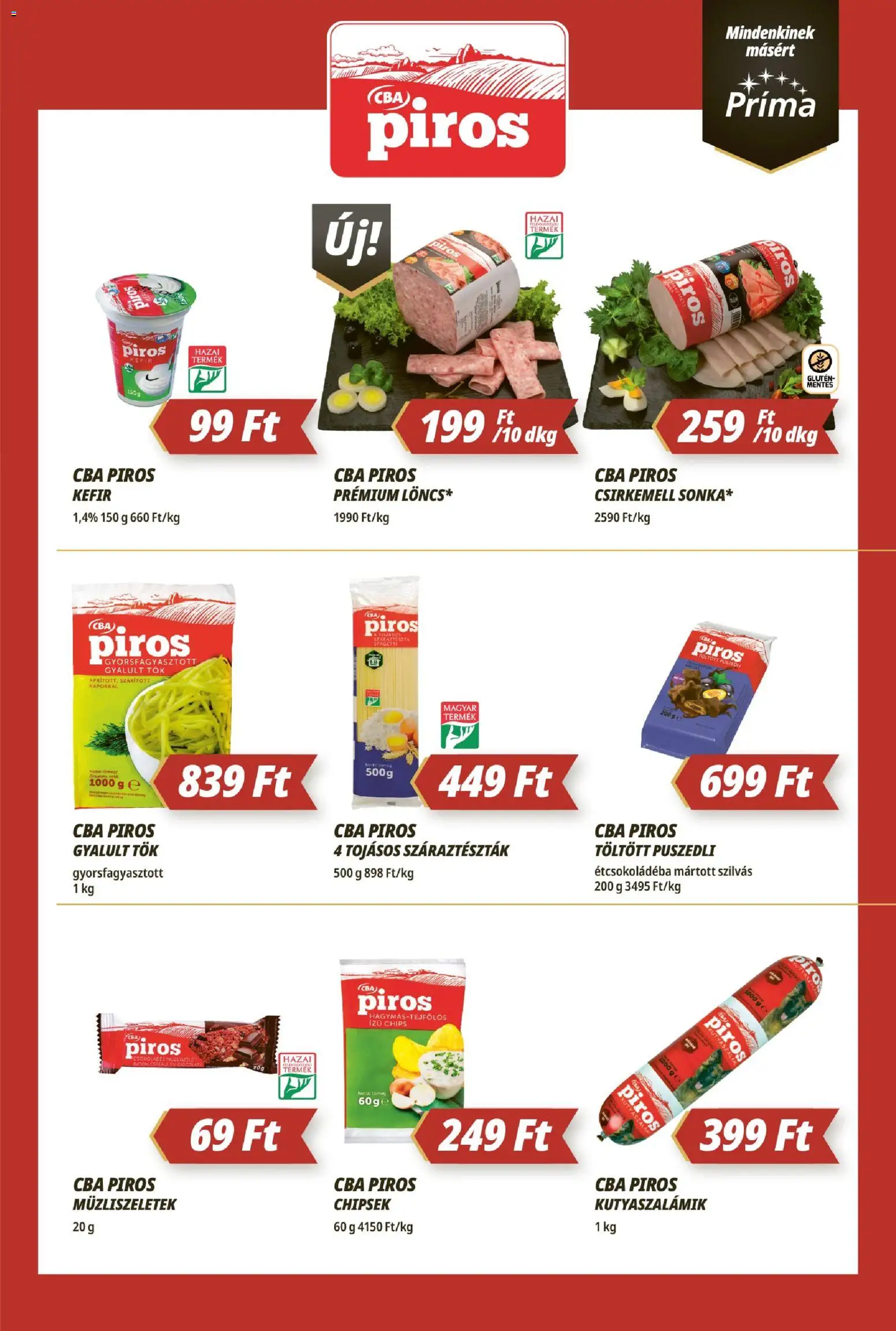 CBA Príma akciós ujság - amely érvényes a következő dátumtól: 14.05.2026 | Oldal: 5 | Termékek: Kefir, Chipsek, Puszedli, Csirkemell