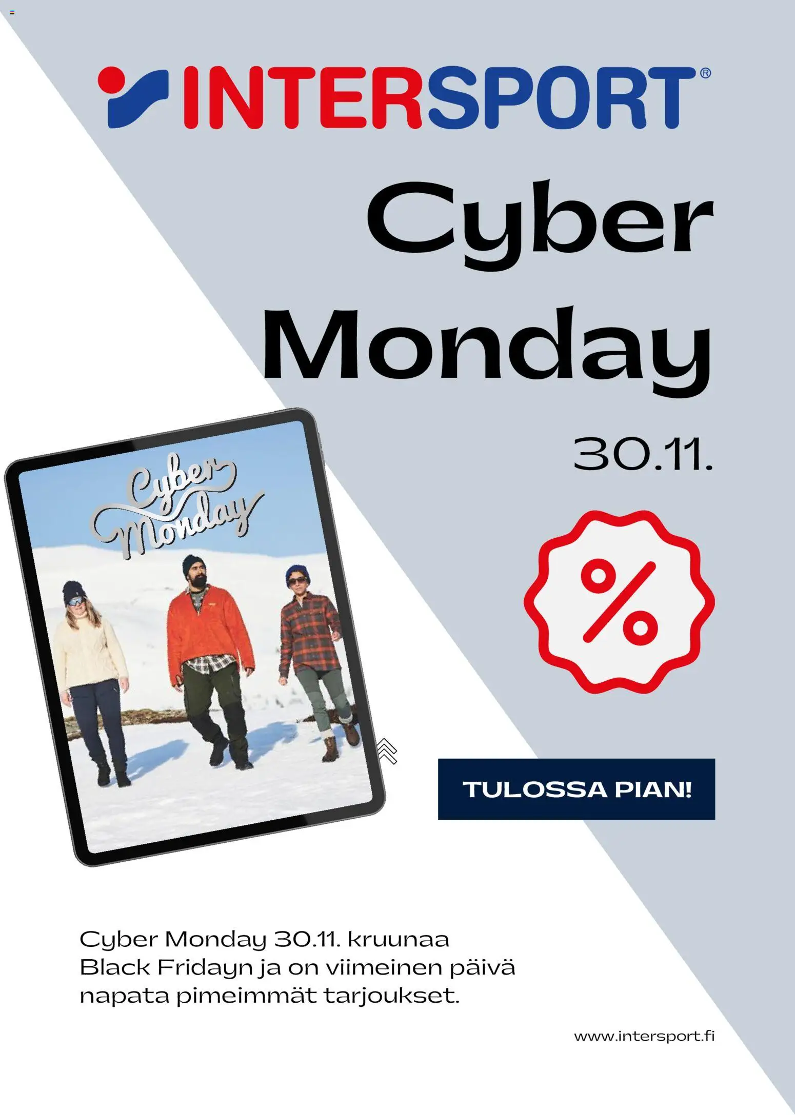 Intersport Cyber Monday -ennakkoilmoitus – voimassa 30/10/2026 alkaen | Sivu: 1