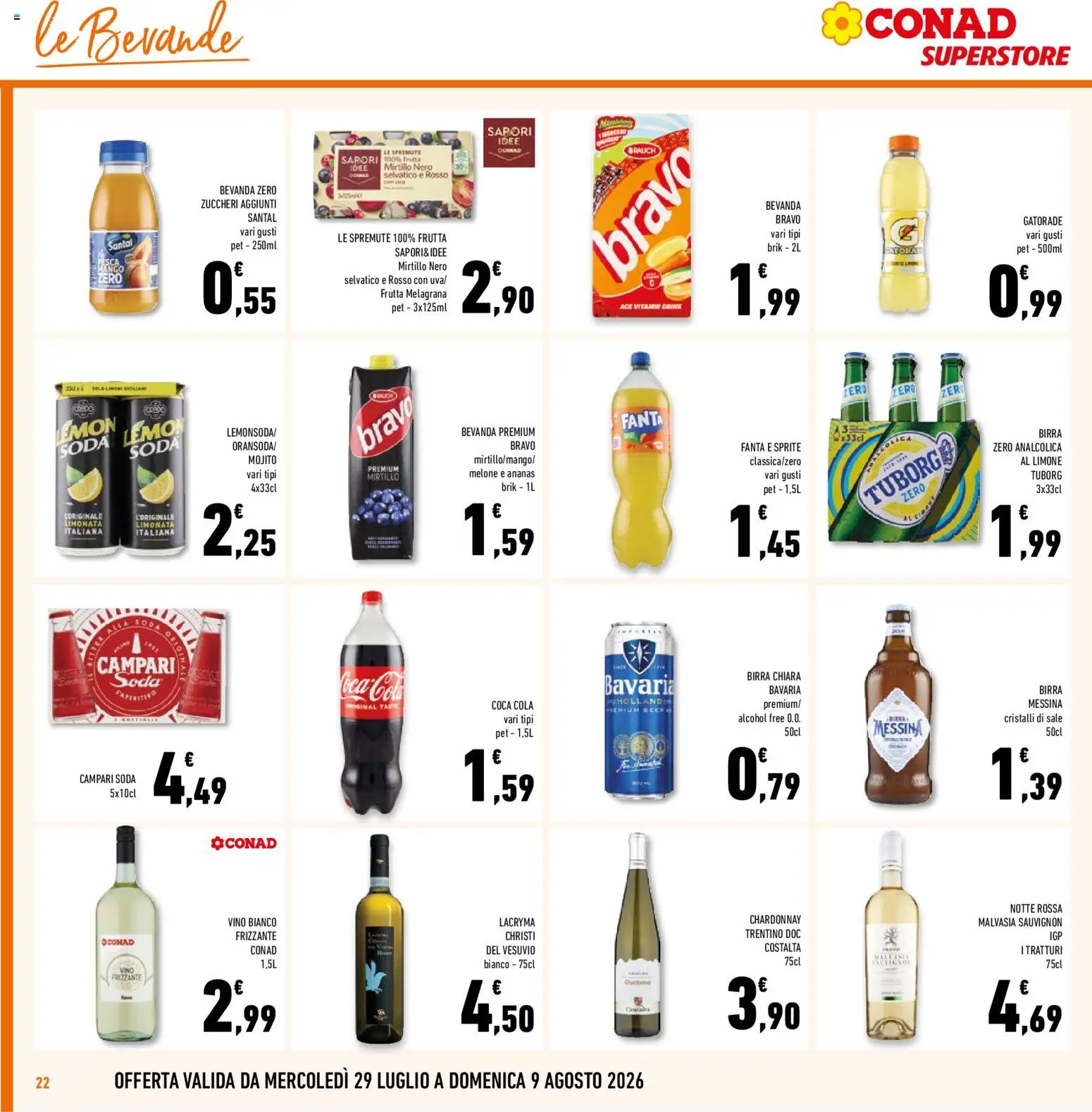 Volantino Conad del 29/07/2026 | Pagina: 22 | Prodotti: Birra, Limonata, Limone, Melone