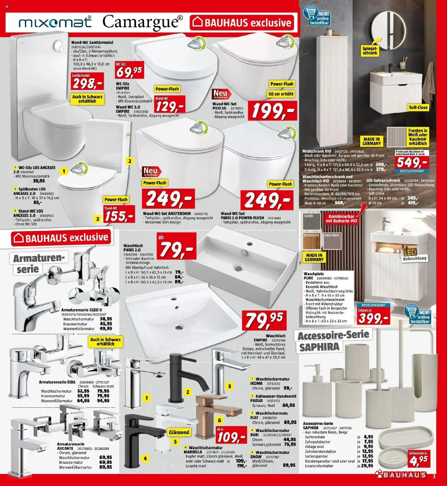 Bauhaus Bad Fischau von 30.09.2026 - Aktuelle Angebote | Seite: 3 | Produkte: Schrank, Spiegel
