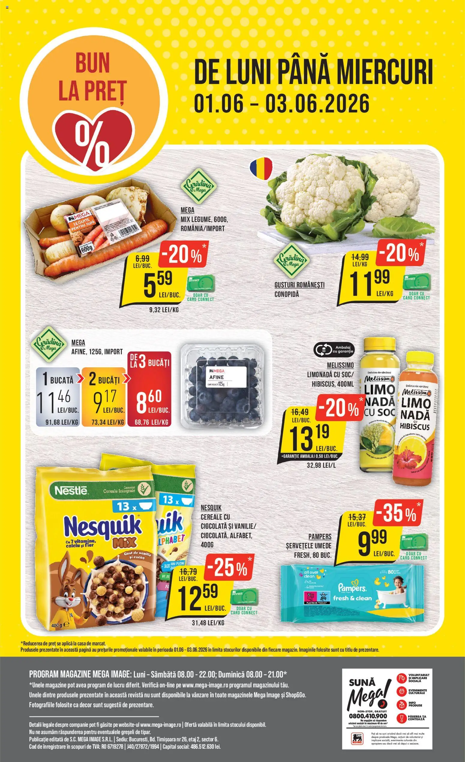 Noul catalog Mega Image – valabil de la 28.05.2026 | Pagină: 24 | Produse: Conopidă, Pomelo, Cacao, Legume