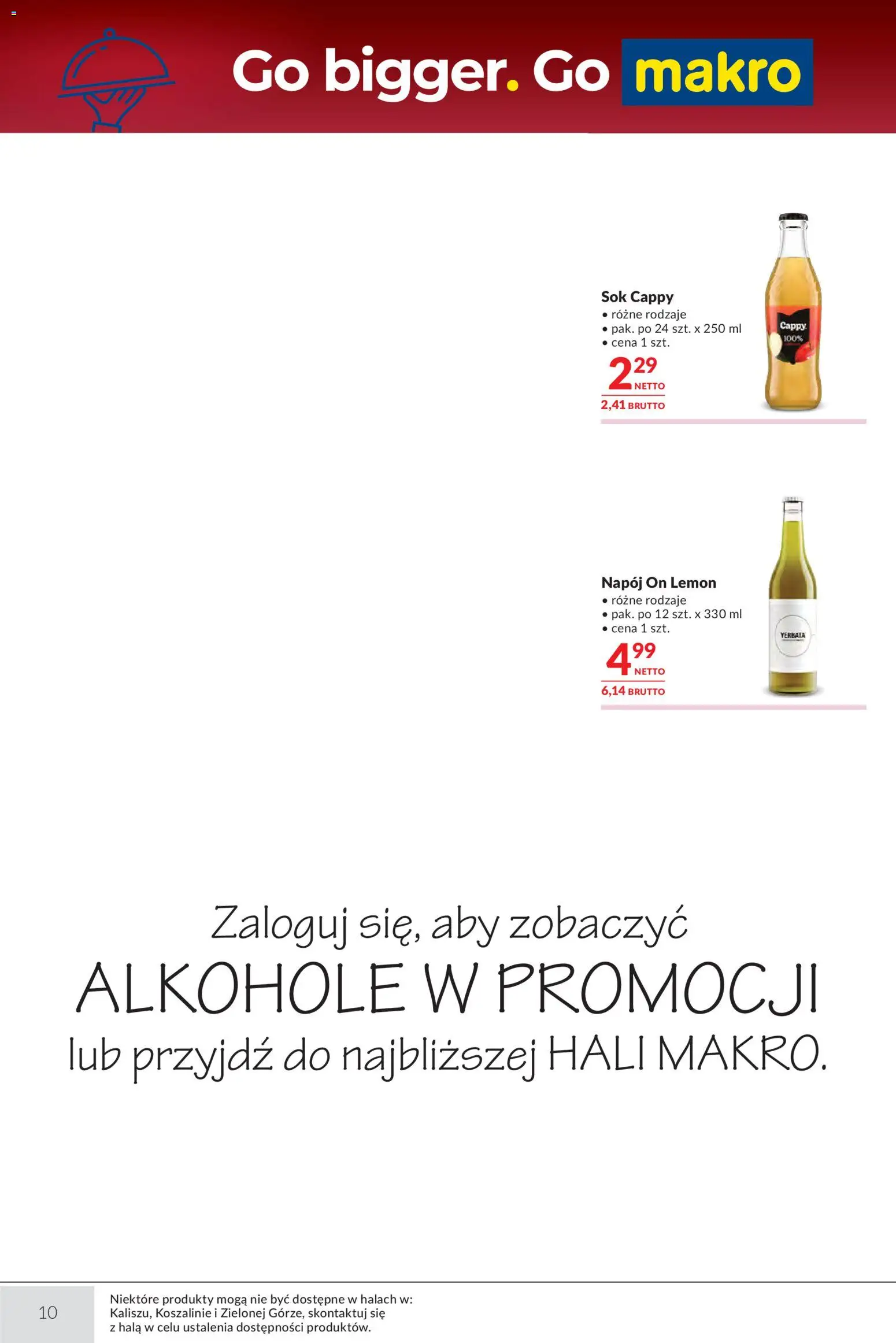 Makro gazetka - Oferta dla gastronomii od 01.09.2026 | Strona: 10 | Produkty: Alkohole, Sok