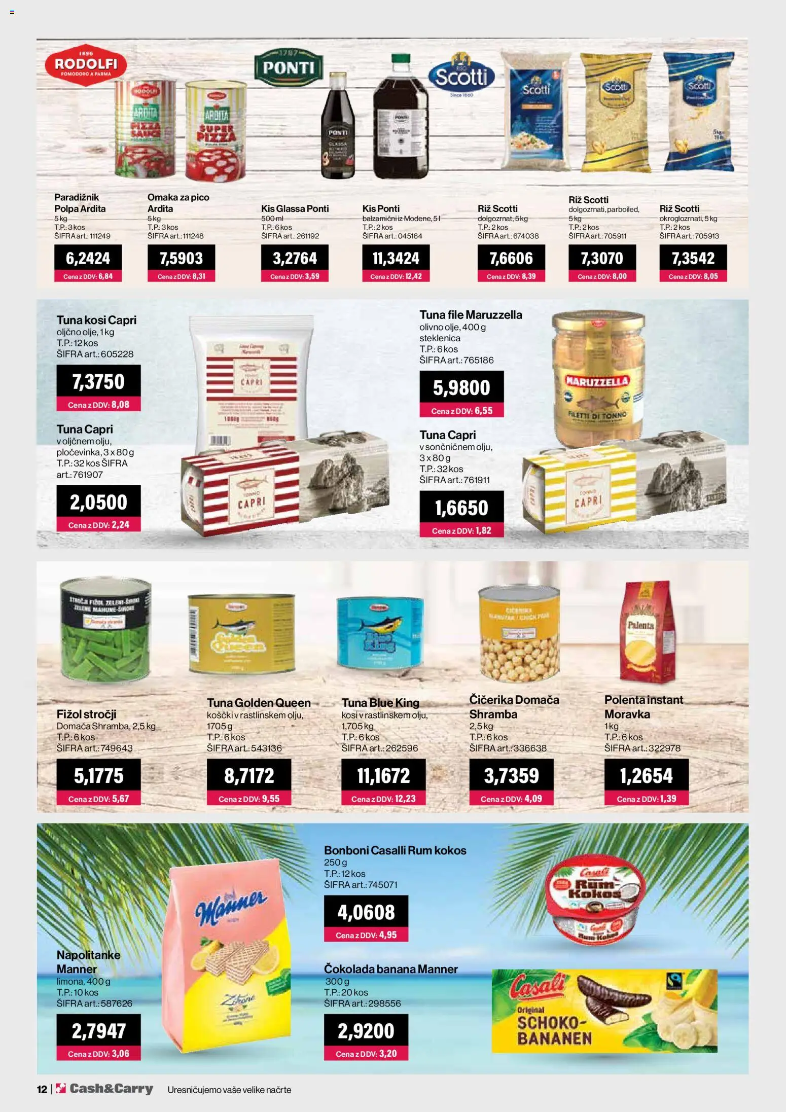 Novi Mercator katalog ponudbe – veljaven od 01.08.2026 | Stran: 12 | Izdelki: Bonboni, Tuna, Kos, Cokolada