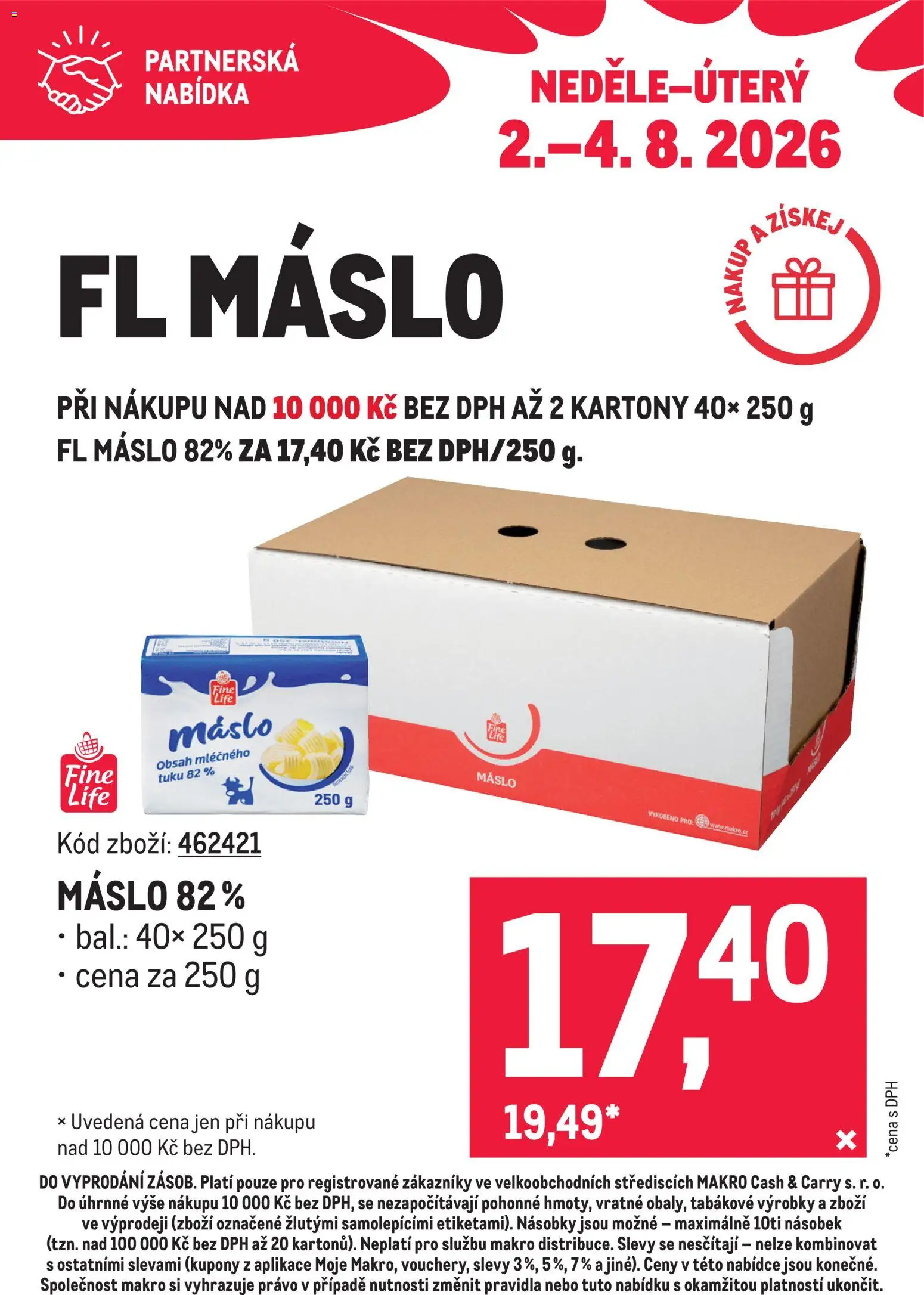 Makro leták - Partnerská nabídka od 02.08.2026 | Strana: 2 | Produkty: Máslo