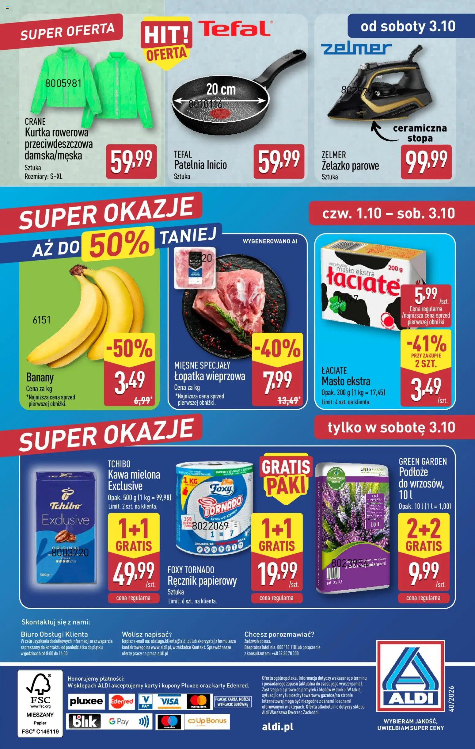 Aldi Polsko leták - Oferta weekendowa od 01.10.2026 | Strana: 12 | Produkty: Máslo, Lopatka, Tefal, Karty