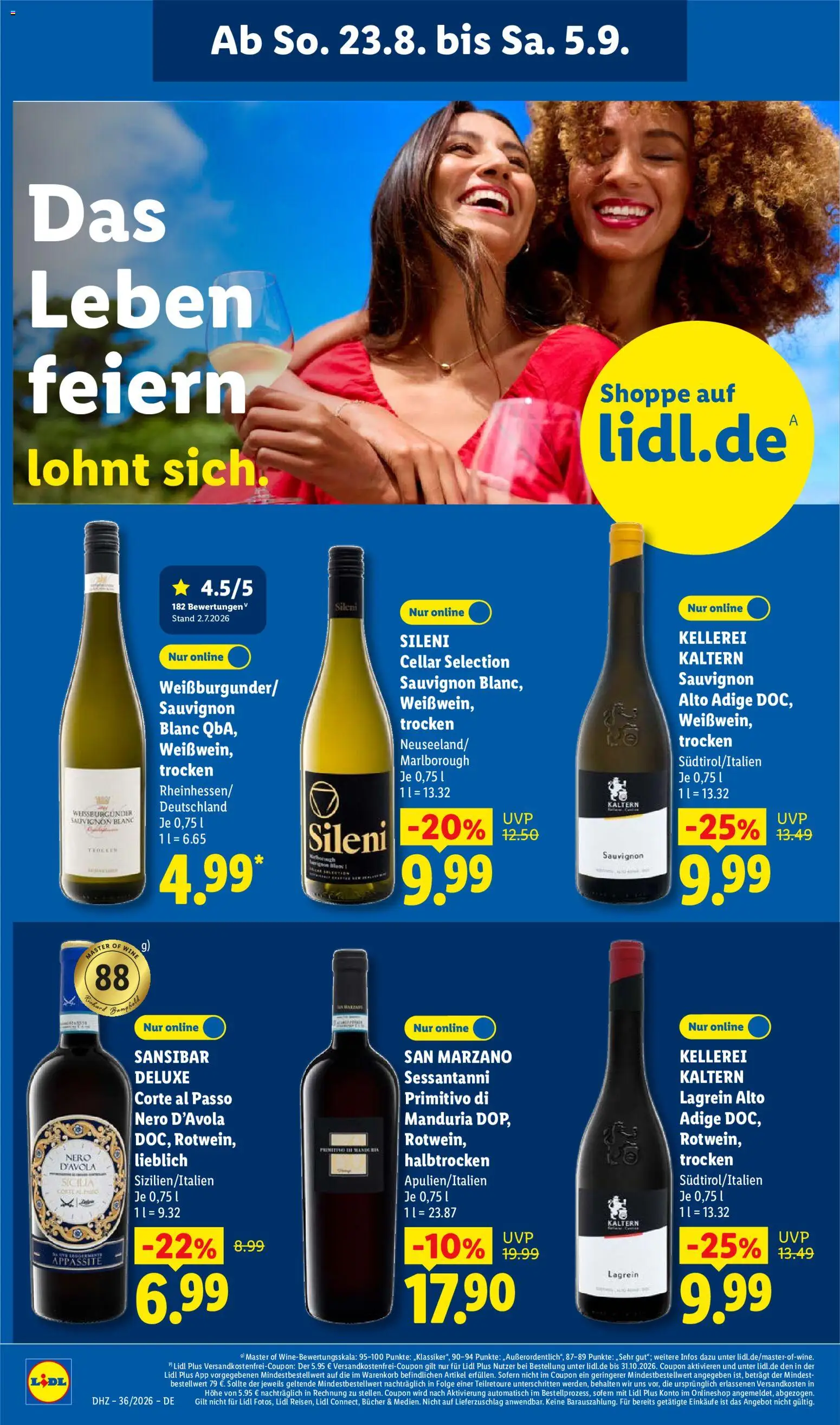 Lidl Německo leták od 31.08.2026 | Strana: 24 | Produkty: Primitivo, Deluxe, Nero d'Avola