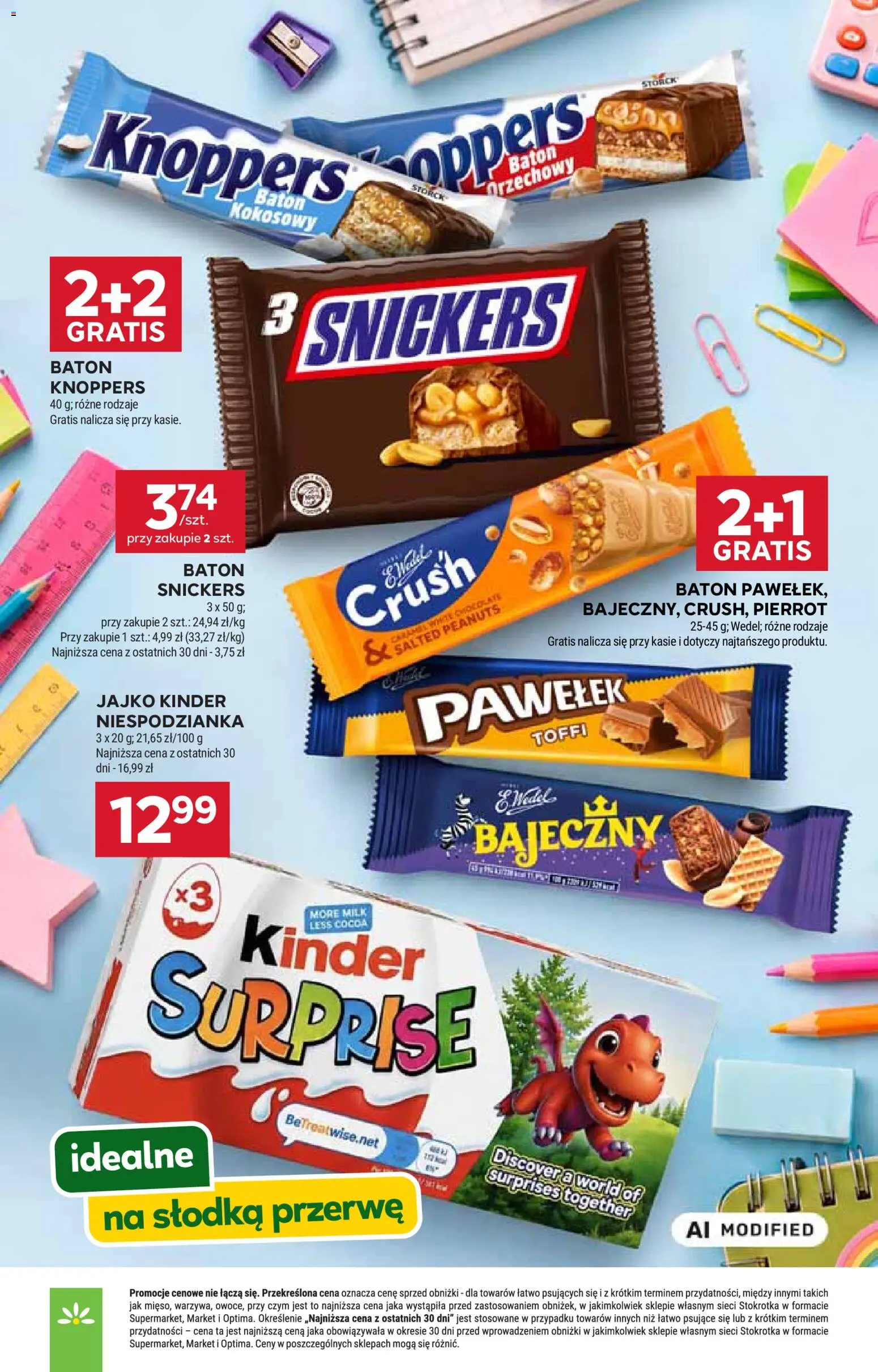 Stokrotka gazetka - Market od 17.09.2026 | Strona: 22 | Produkty: Knoppers, Stokrotka, Snickers, Baton