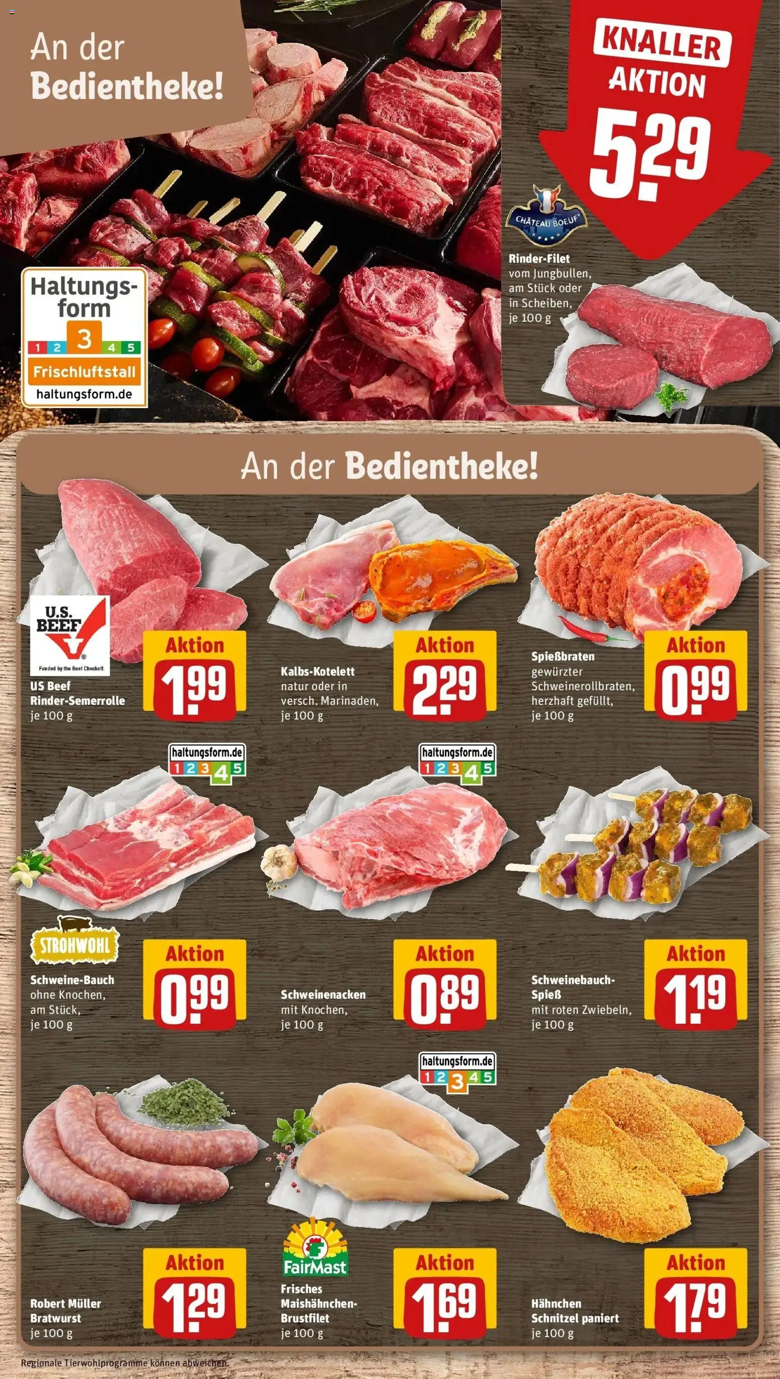 REWE Prospekt ab 10.08.2026 zum Blättern » Angebote | Seite: 6 | Produkte: Hahnchen, Rinderfilet, Bratwurst, Schweinenacken