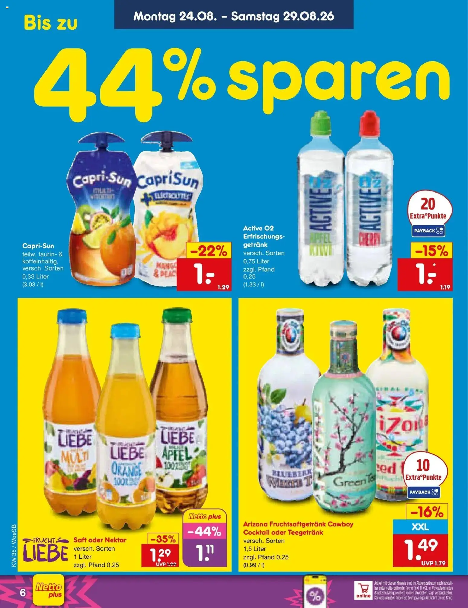 Netto Marken-Discount Prospekt Leonberg – gültig ab 24.08.2026 | Seite: 6 | Produkte: Äpfel, Saft