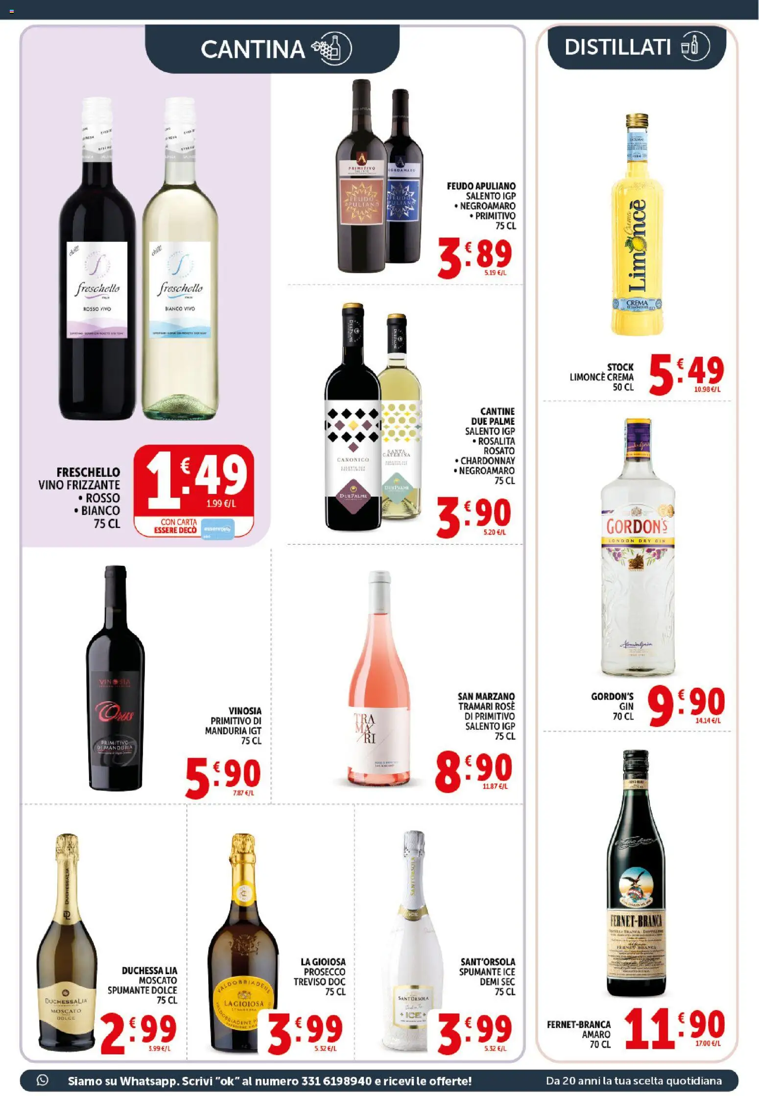 Volantino Decò del 11.05.2026 | Pagina: 15 | Prodotti: Gin, Prosecco, Vino, Amaro