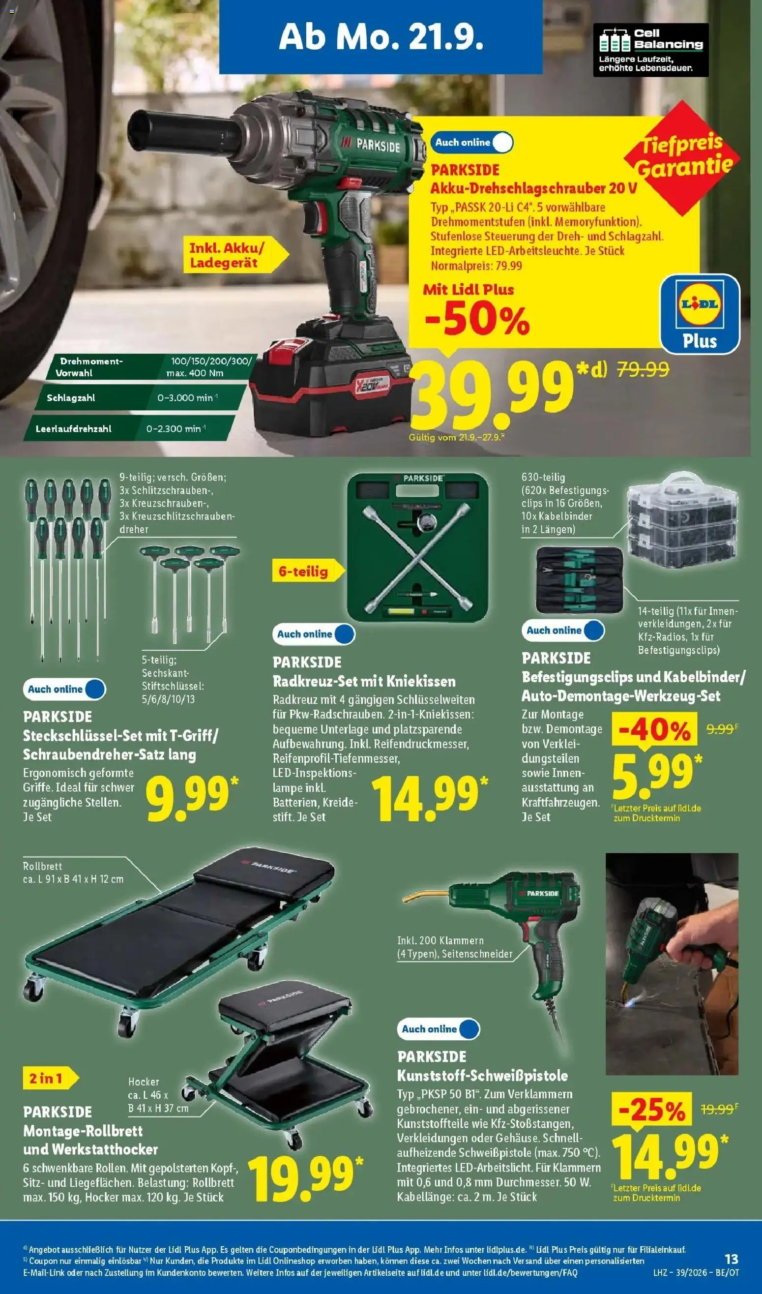 Lidl Prospekt Senftenberg (ab 21.09.2026) zum Blättern » Angebote | Seite: 25 | Produkte: Hocker, Lampe, Ladegerät