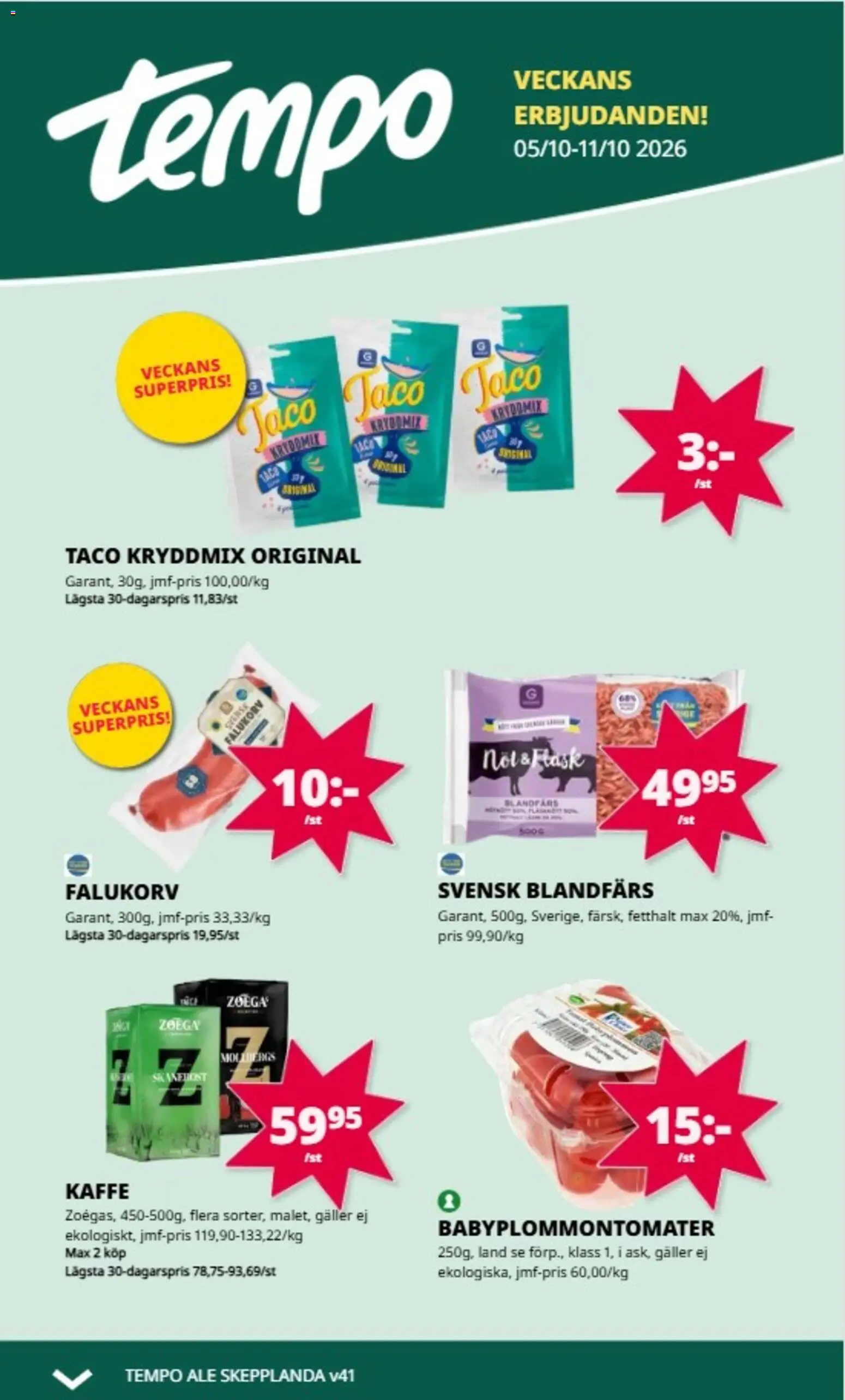Tempo reklamblad aktuell från 05/10/2026 | Sida: 1