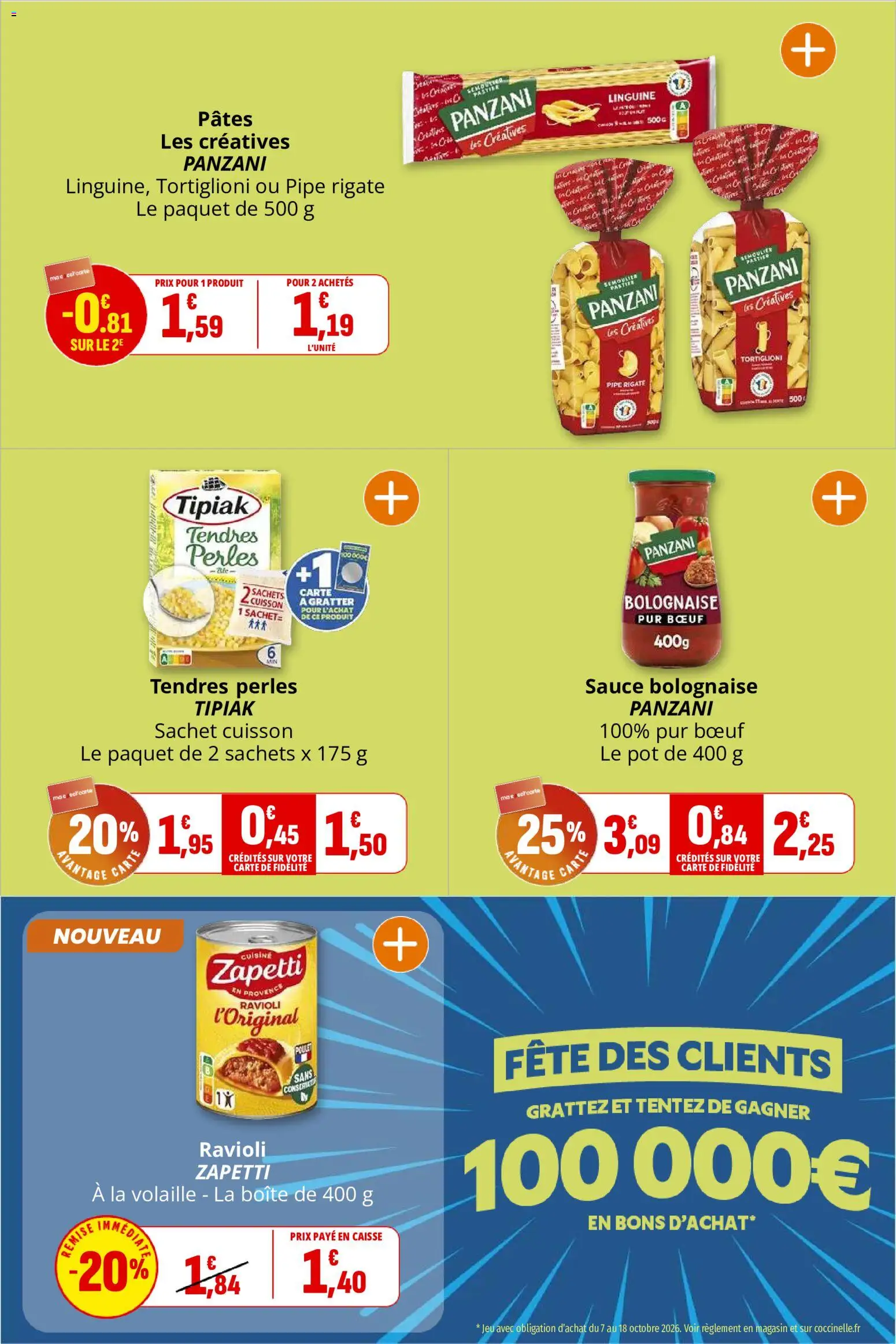 {H1} | Page: 18 | Produits: Volaille, Sauce bolognaise, Ravioli, Pâtes