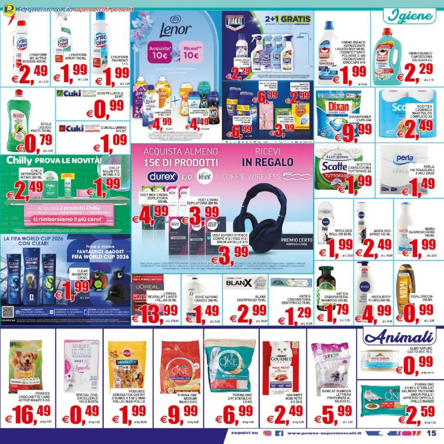 Volantino Pewex del 08.05.2026 | Pagina: 15 | Prodotti: Dentifricio, Manzo, Intimo, Doccia