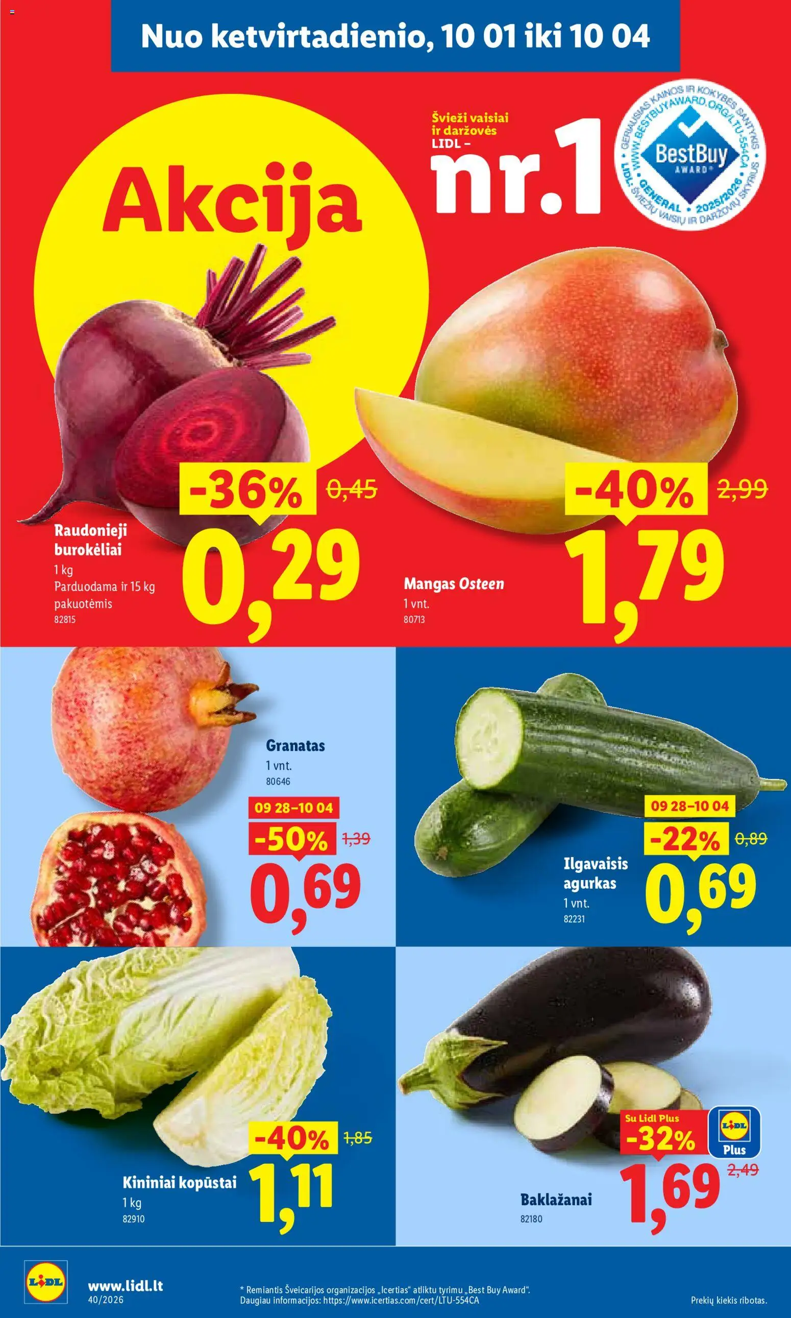 LIDL akcijos nuo 2026.09.28 | Puslapis: 46 | Prekių: Agurkas, Kopūstai