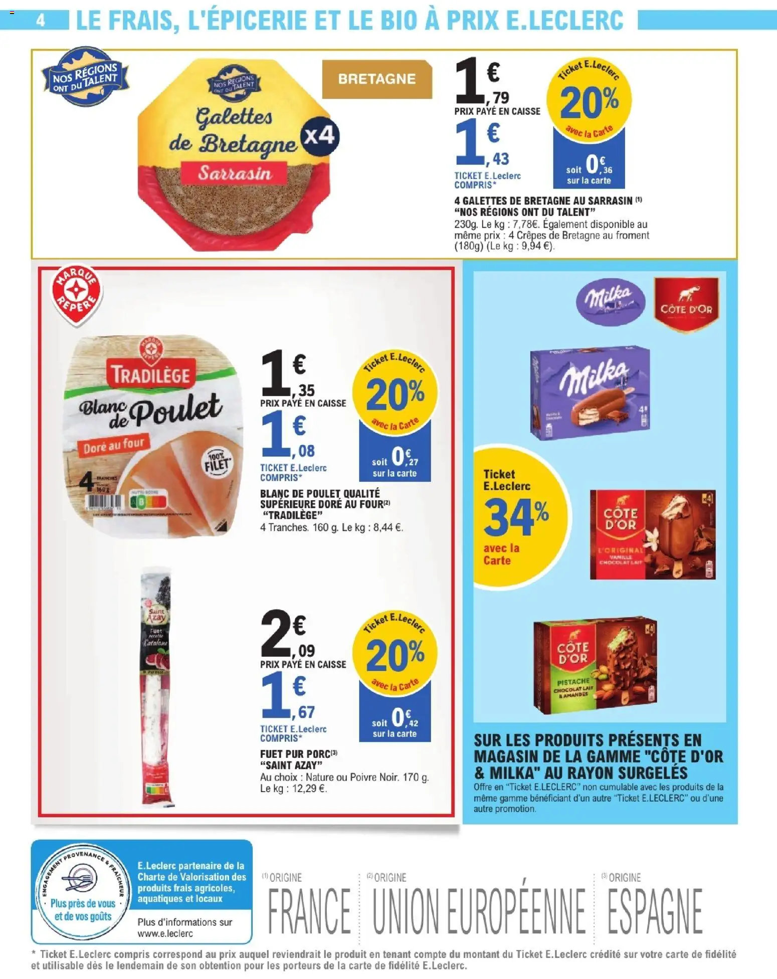 {H1} | Page: 4 | Produits: Crêpes, Poulet, Poivre, Lait