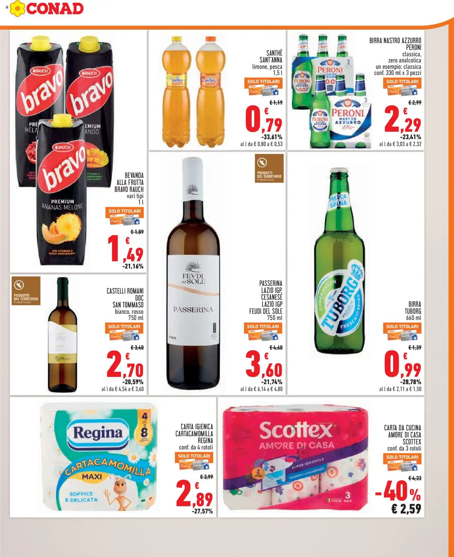 Volantino Conad del 14/10/2026 | Pagina: 7 | Prodotti: Birra Tuborg, Birra, Pesca, Melone