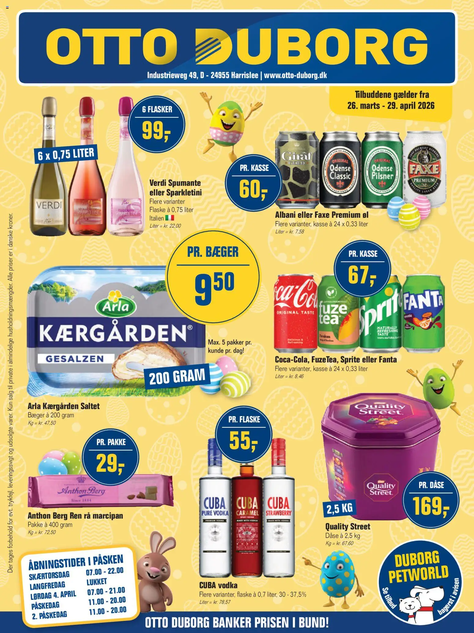 Otto Duborg tilbudsavis – gyldig fra 26.03.2026 | Side: 1 | Produkter: Øl, Vodka, Fanta, Marcipan