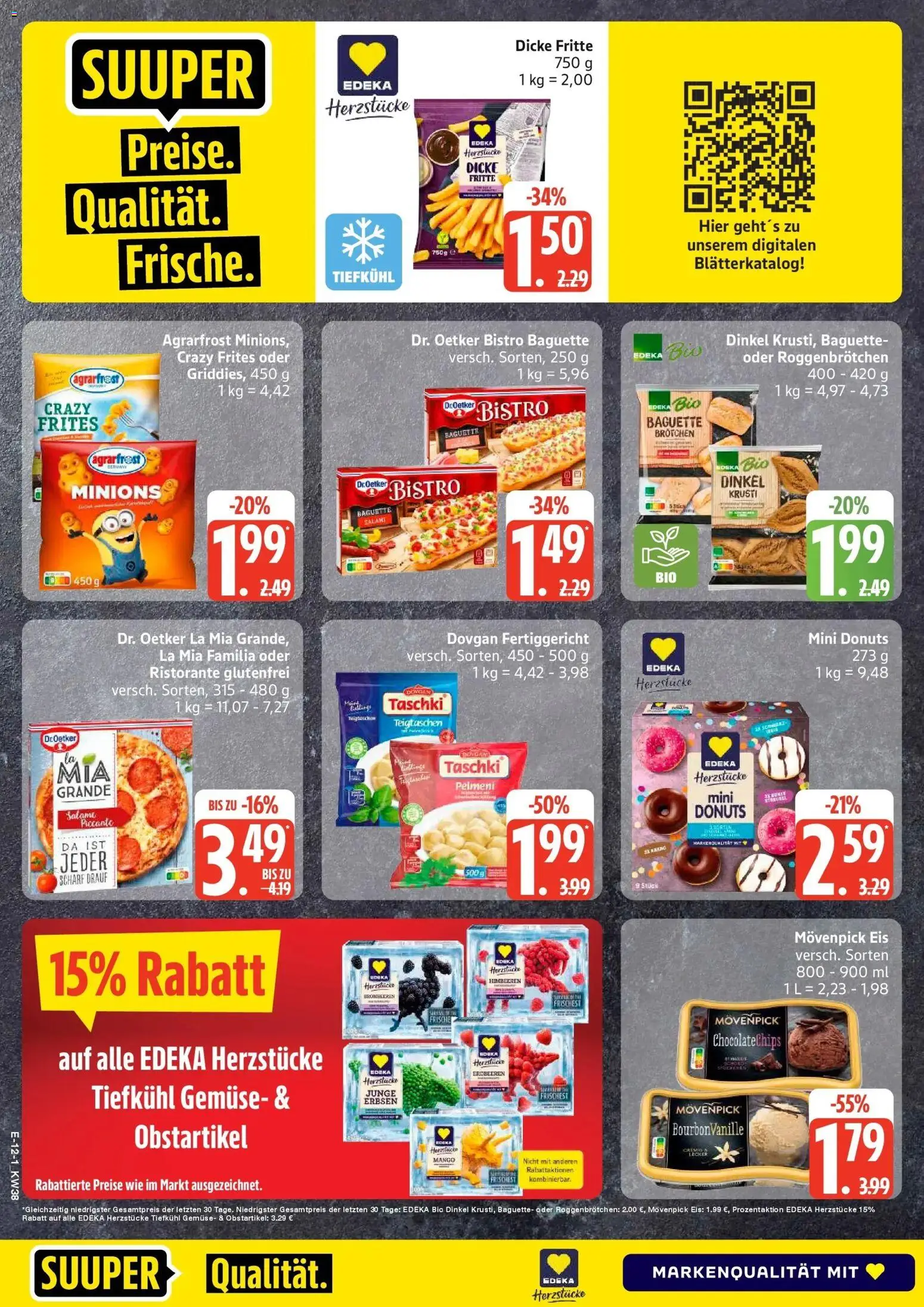 Edeka Prospekt Ratzeburg (ab 14.09.2026) » Angebote Online | Seite: 16 | Produkte: Himbeeren, Movenpick eis, Gemüse, Erbsen