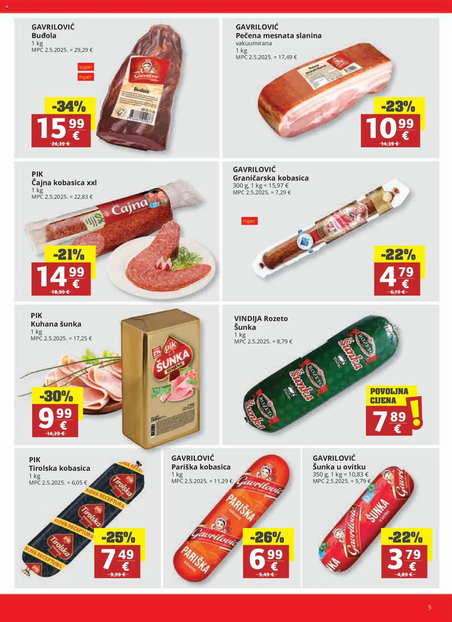 Ribola katalog | vrijedi od 28.10.2026 | Stranica: 5 | Proizvodi: Vindija, Buđola, Slanina, Kobasica