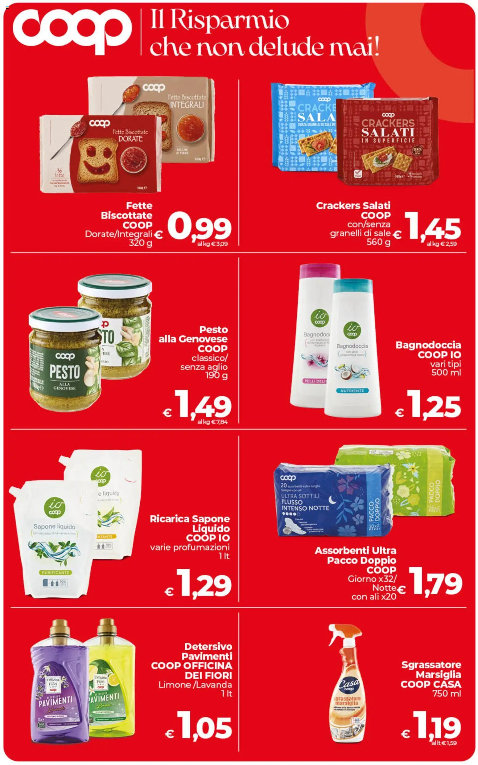 Volantino COOP del 21/08/2026 | Pagina: 8 | Prodotti: Sale, Crackers, Fiori, Fette biscottate