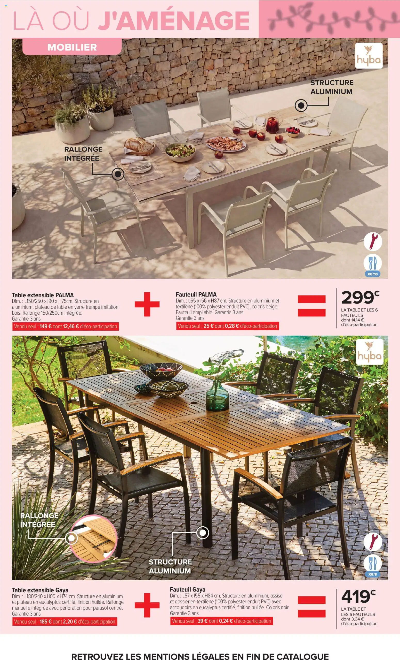 {H1} | Page: 20 | Produits: Plateau, Fauteuil, Table, Parasol