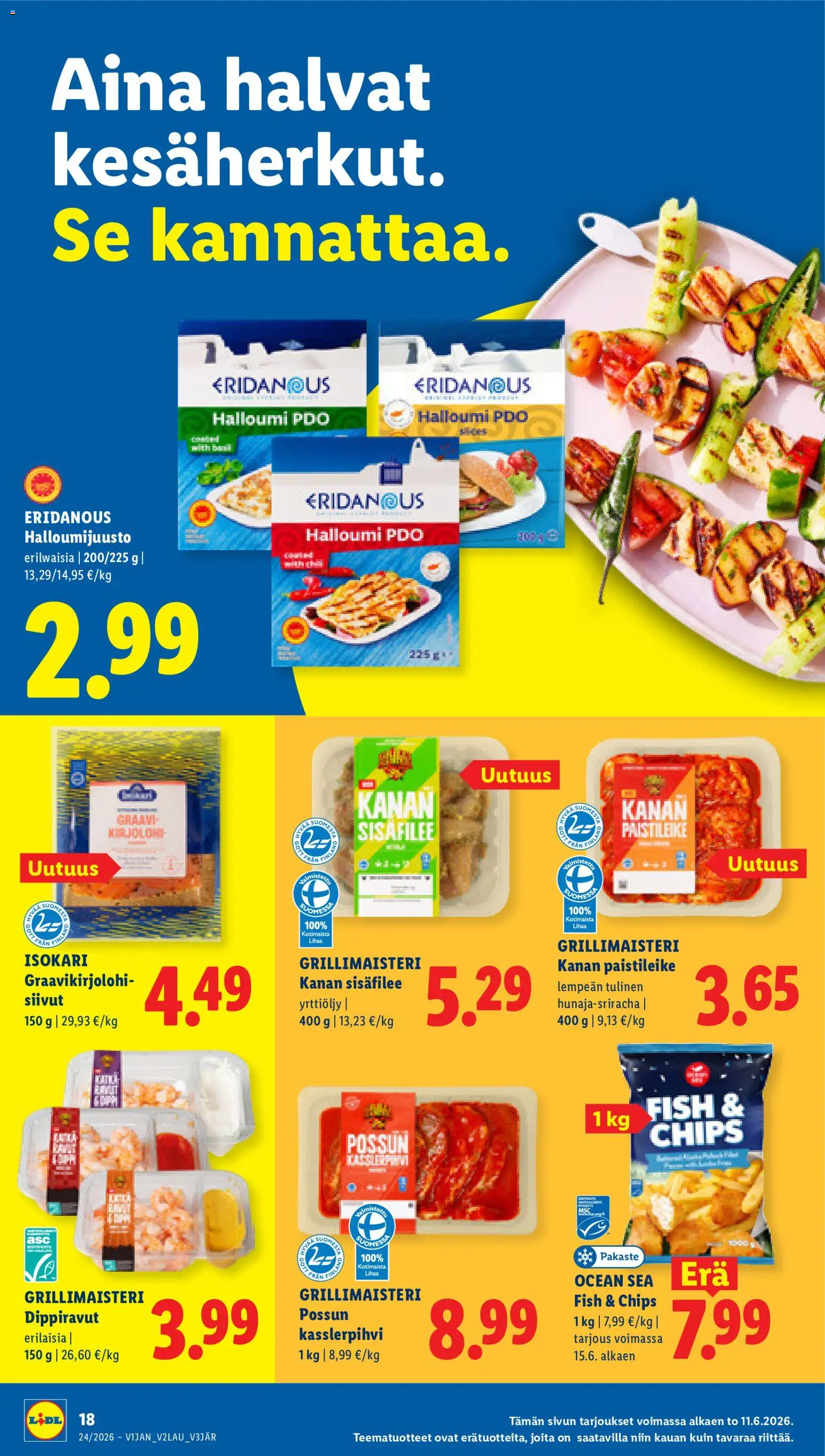 Lidl tarjoukset – voimassa 11.06.2026 alkaen | Sivu: 26 | Tuotteet: Halloumi