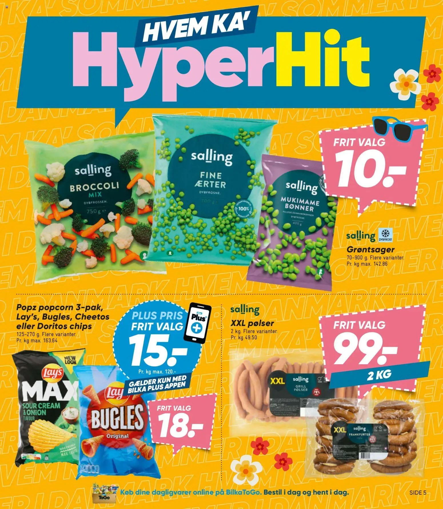 Bilka tilbudsavis – gyldig fra 17/07/2026 | Side: 5 | Produkter: Dagligvarer, Pølser, Bønner, Ærter