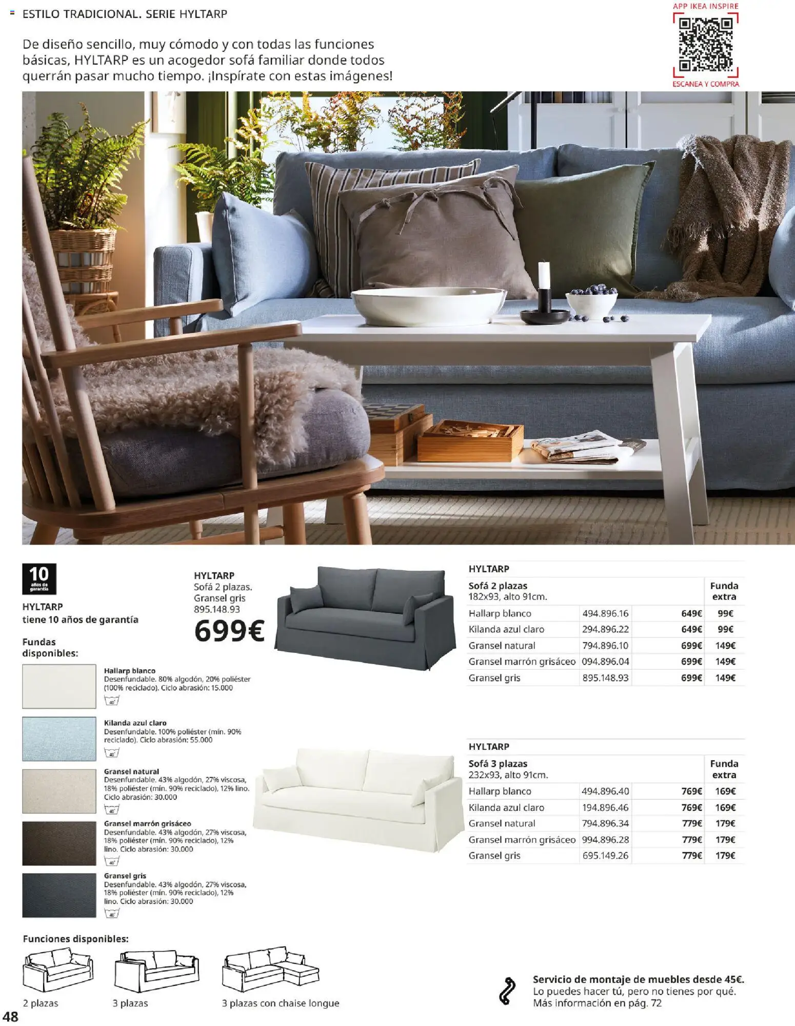 Catálogo IKEA Sofás │ válido desde el 07.05.2026 | Página: 48 | Productos: Muebles, Funda, Sofá