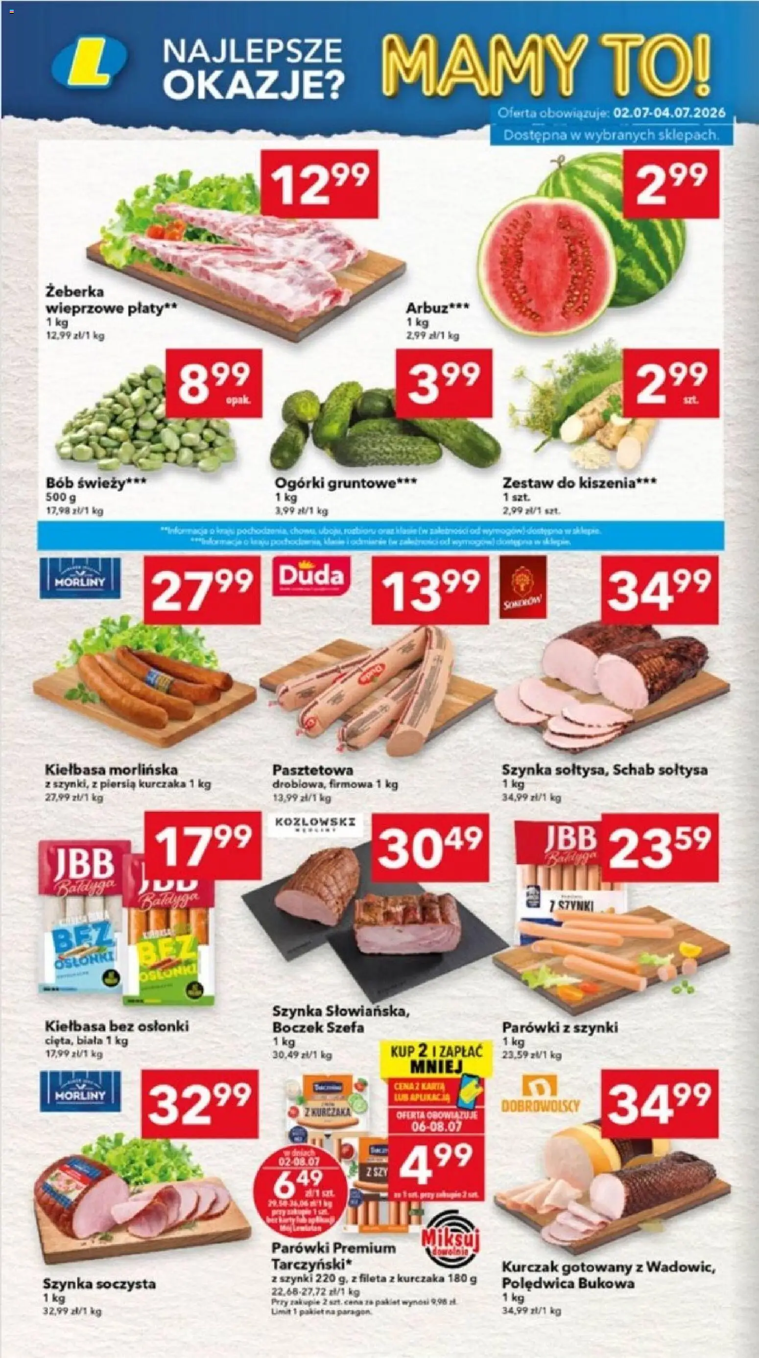 Lewiatan gazetka - Ostrów Wielkopolski od 02.07.2026 | Strona: 2 | Produkty: Arbuz, Kurczak, Schab, Ogórki gruntowe