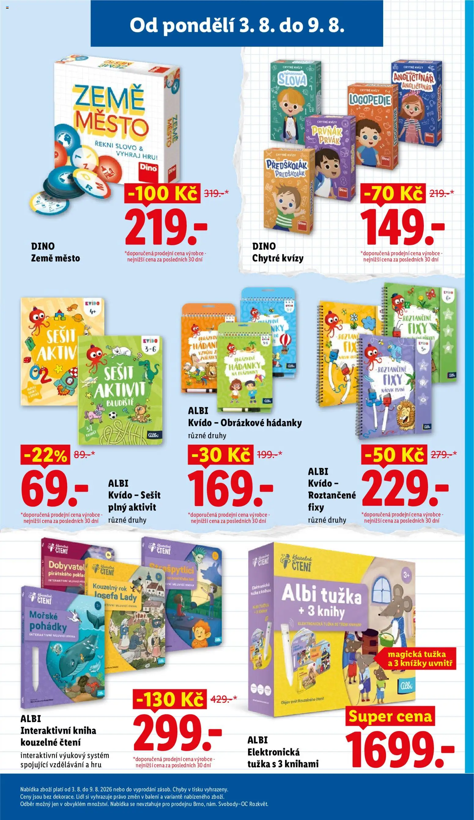 Lidl leták od 03.08.2026 | Strana: 39 | Produkty: Sešit, Hra, Fixy, Tužka