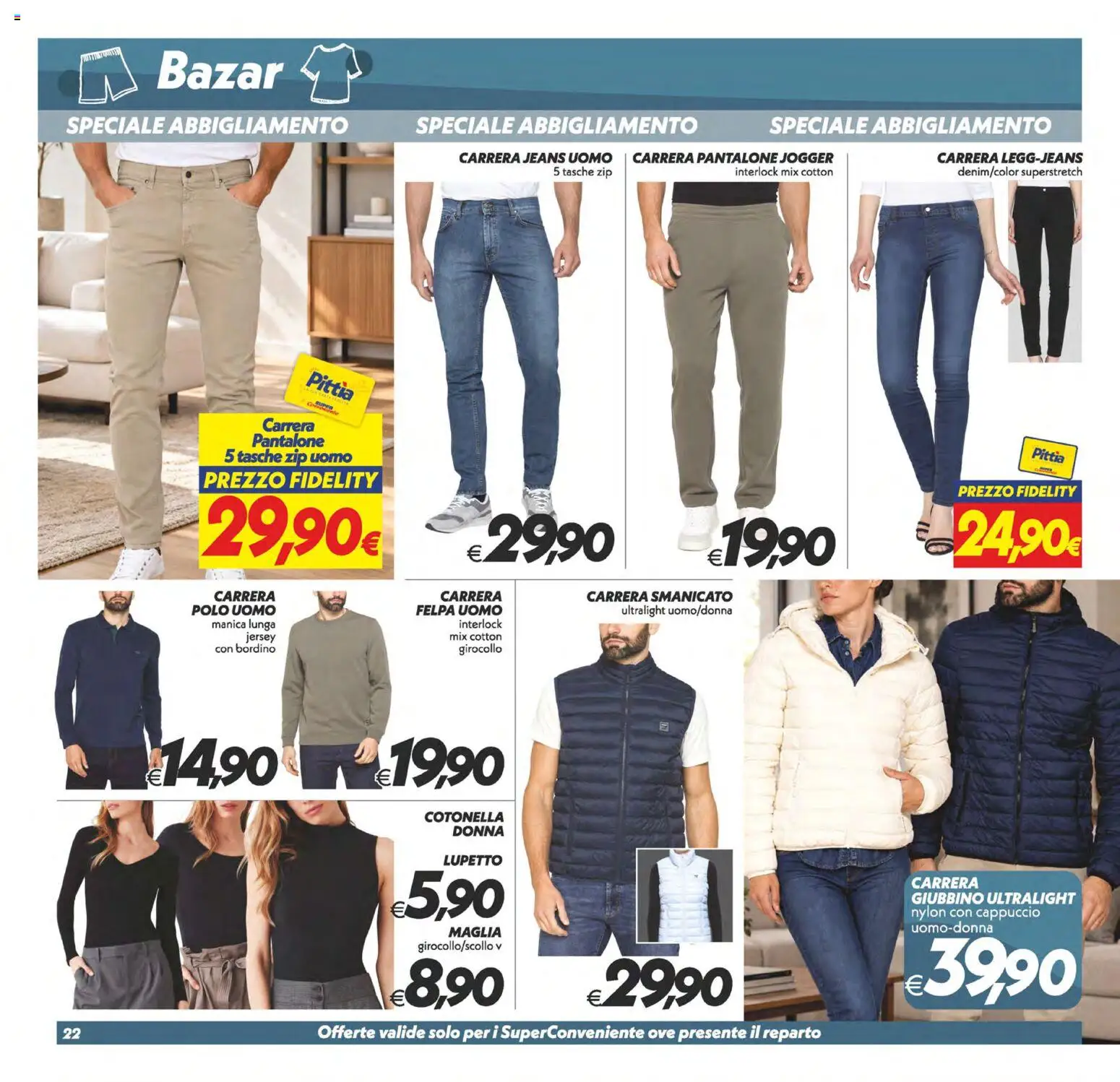 Volantino SuperConveniente del 02/10/2026 | Pagina: 22 | Prodotti: Felpa, Smanicato, Jeans, Tasche